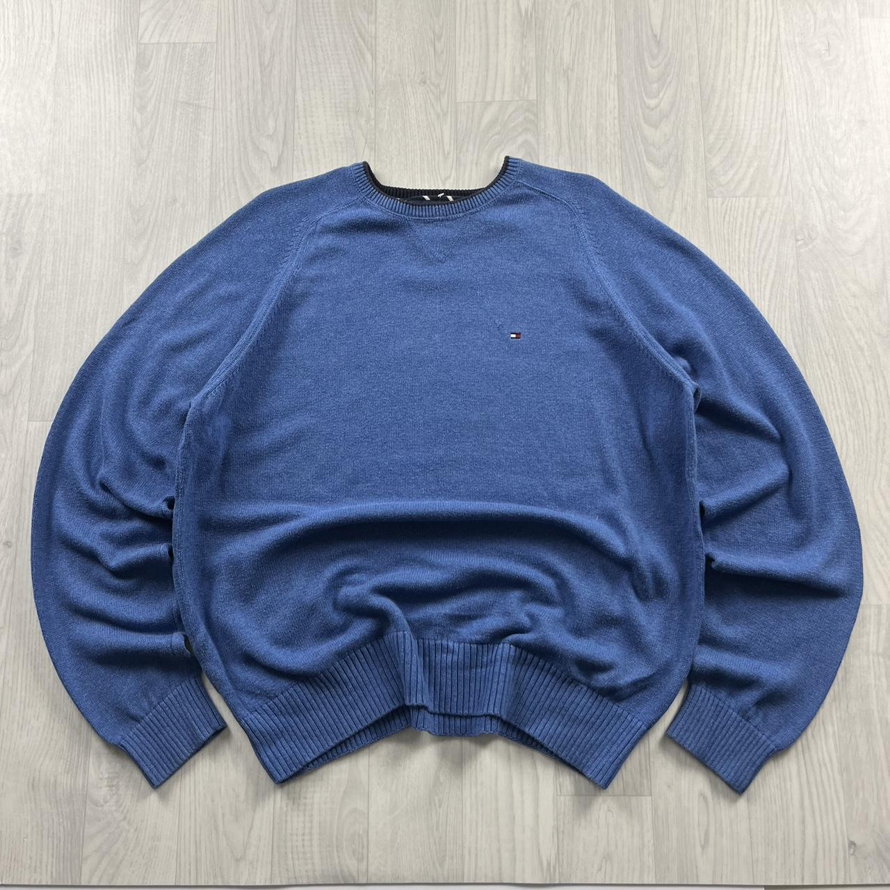 VINTAGE Y2K TOMMY HILFIGER KNITTED JUMPER BLUE