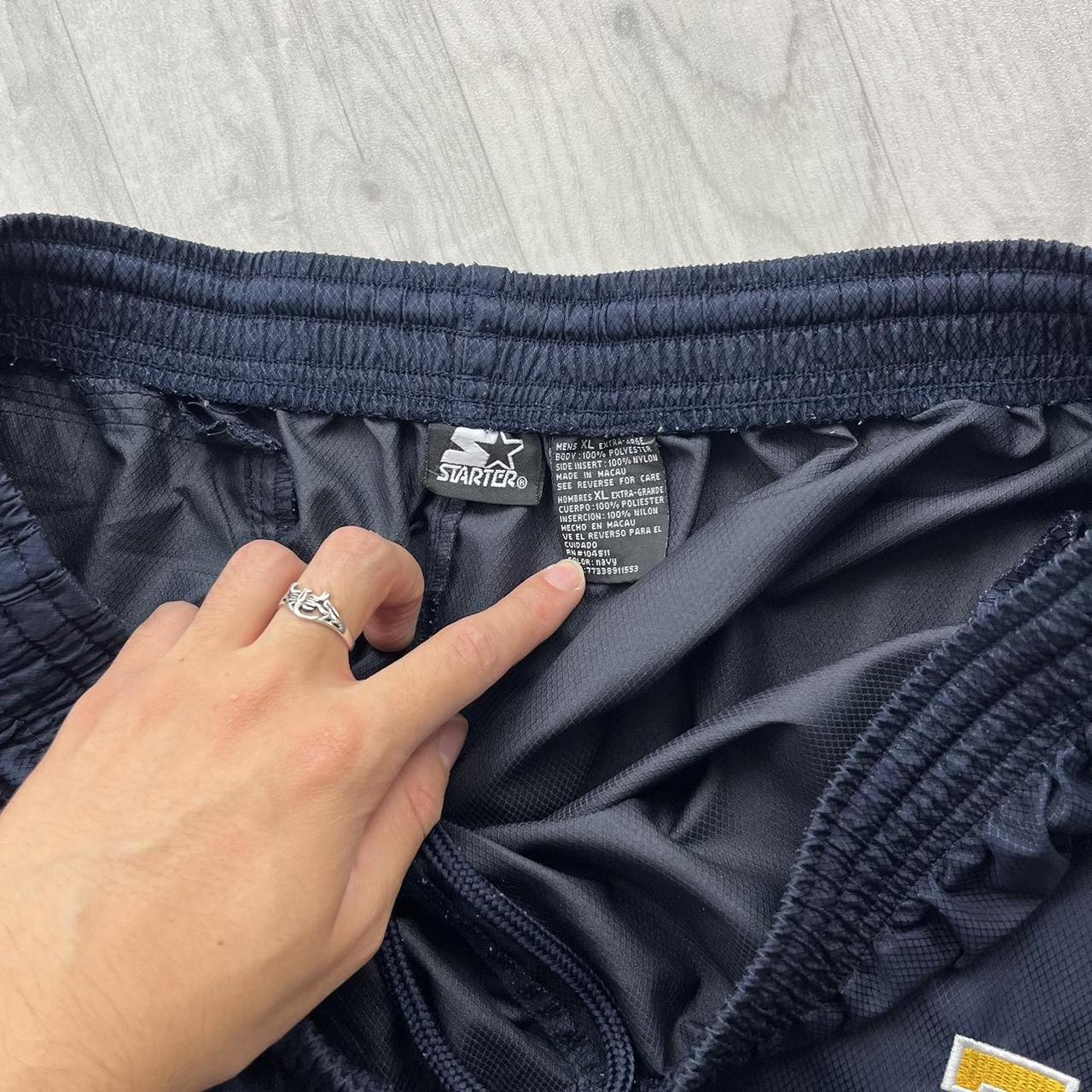 VINTAGE Y2K STARTER WIDE LEG BAGGY TRACKSUIT BOTTOMS NAVY