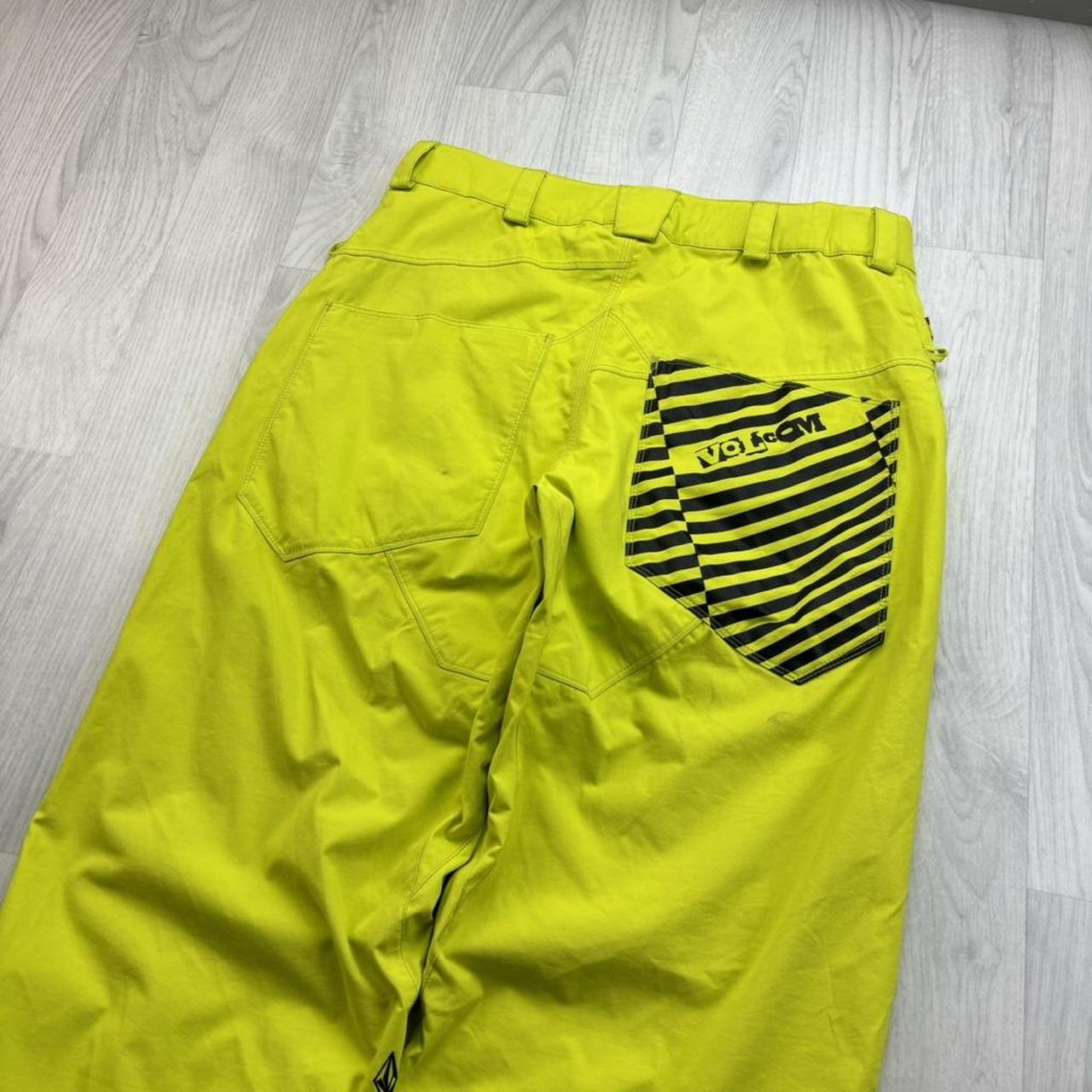 VINTAGE Y2K VOLCOM BAGGY SKI PANTS SALOPETTES YELLOW