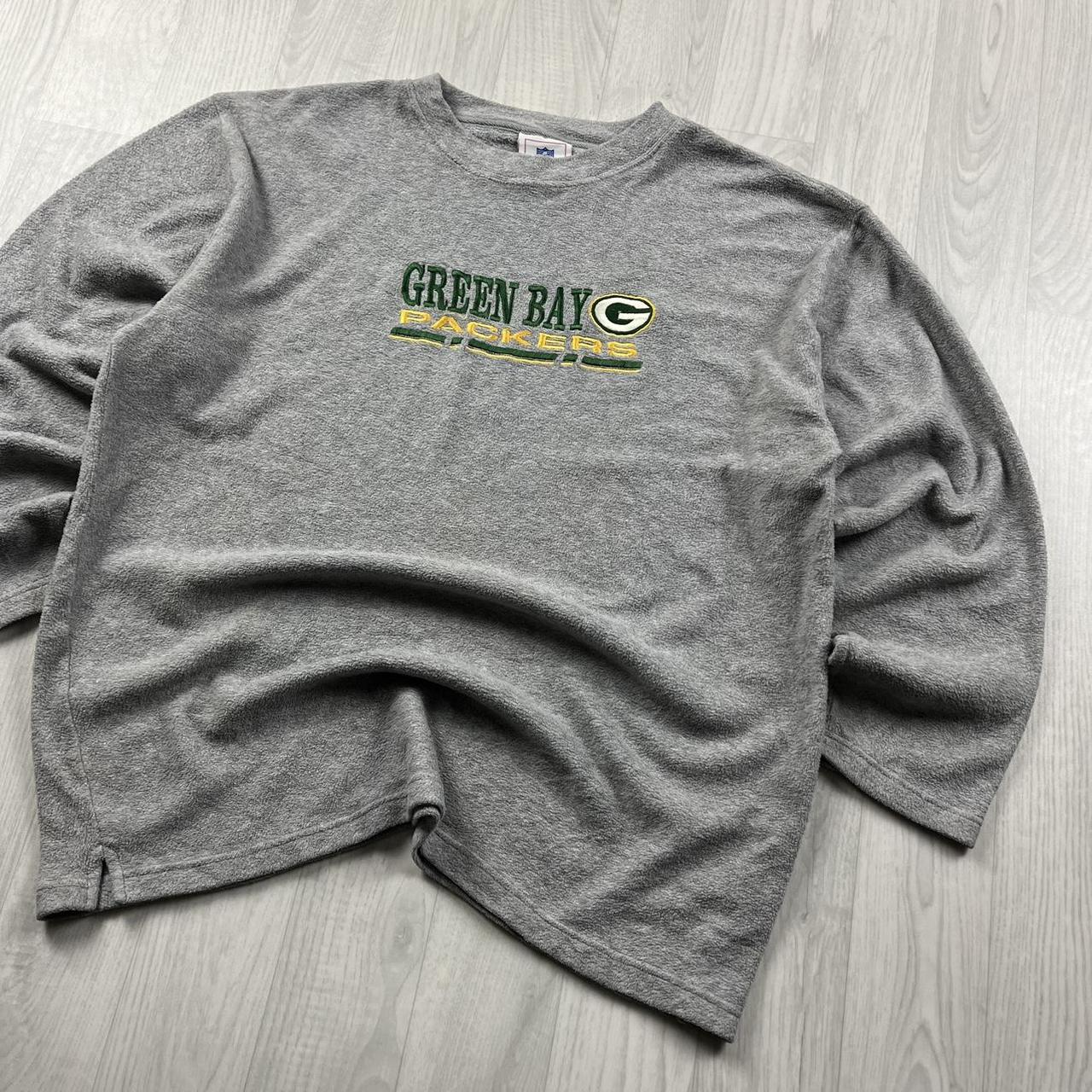 VINTAGE Y2K NFL GREEN BAY PACKERS QUARTER ZIP FLEECE SWEATSHIRT GREY