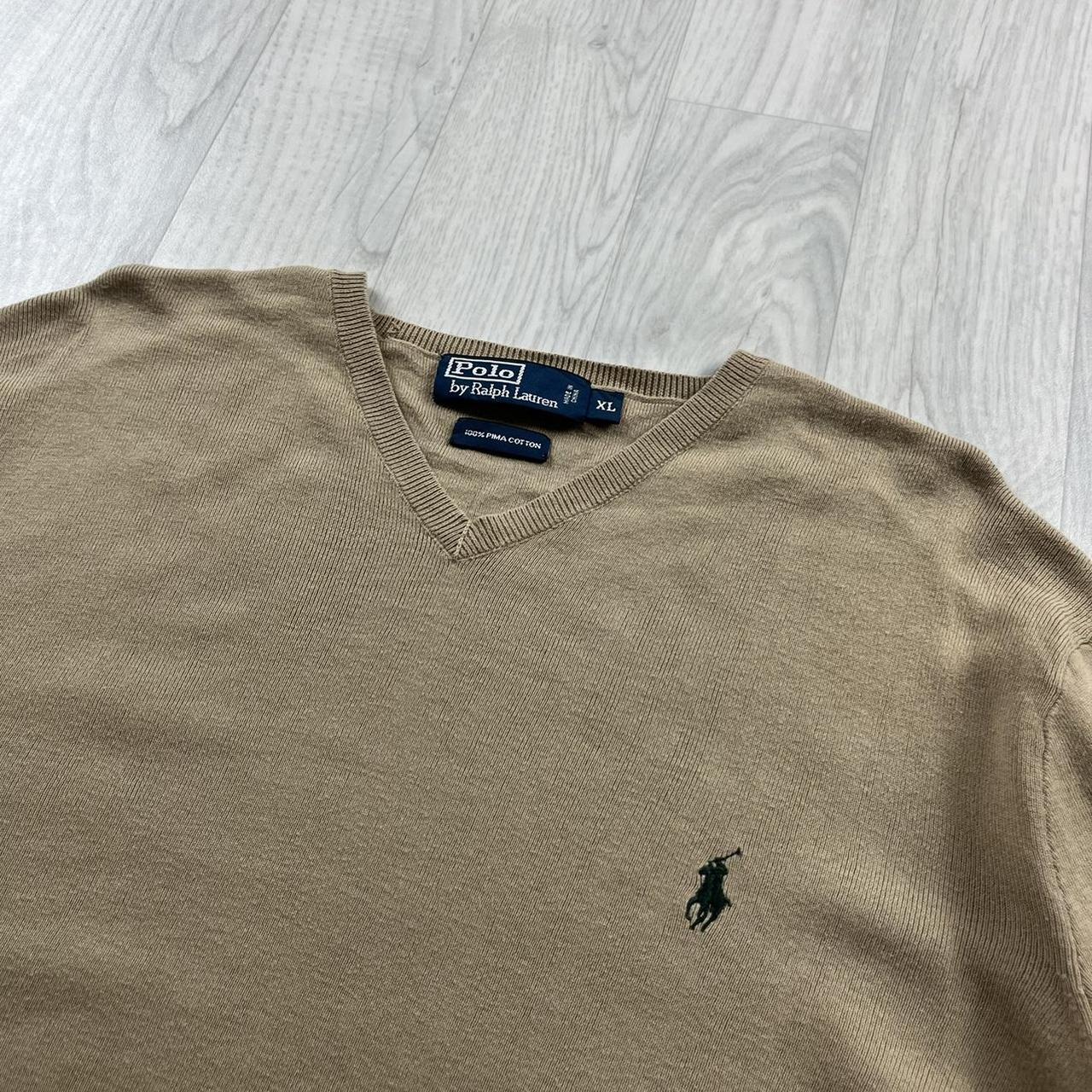 VINTAGE Y2K POLO RALPH LAUREN KNITTED JUMPER BEIGE