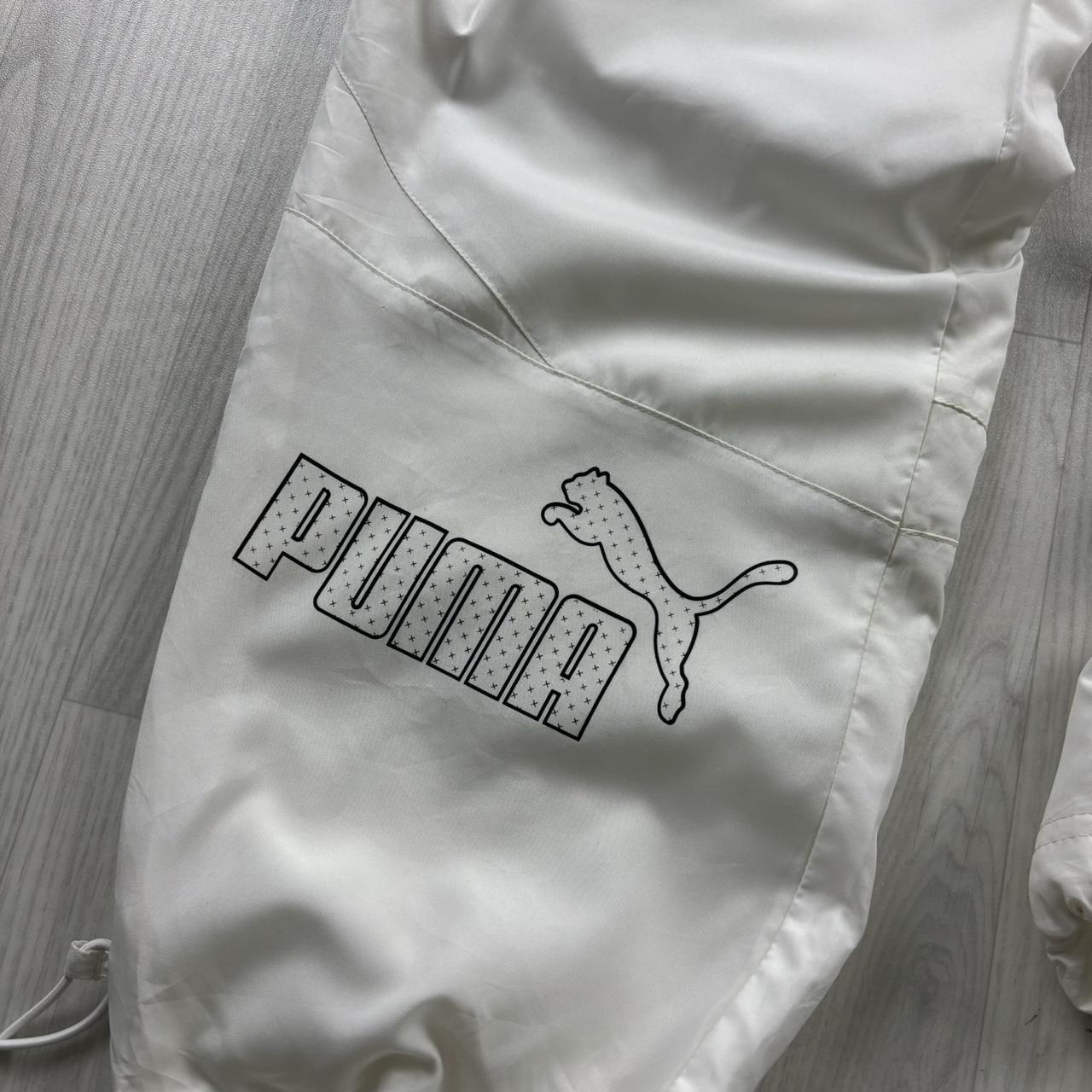 VINTAGE Y2K PUMA TECHNICAL BAGGY TRACKSUIT BOTTOMS WHITE
