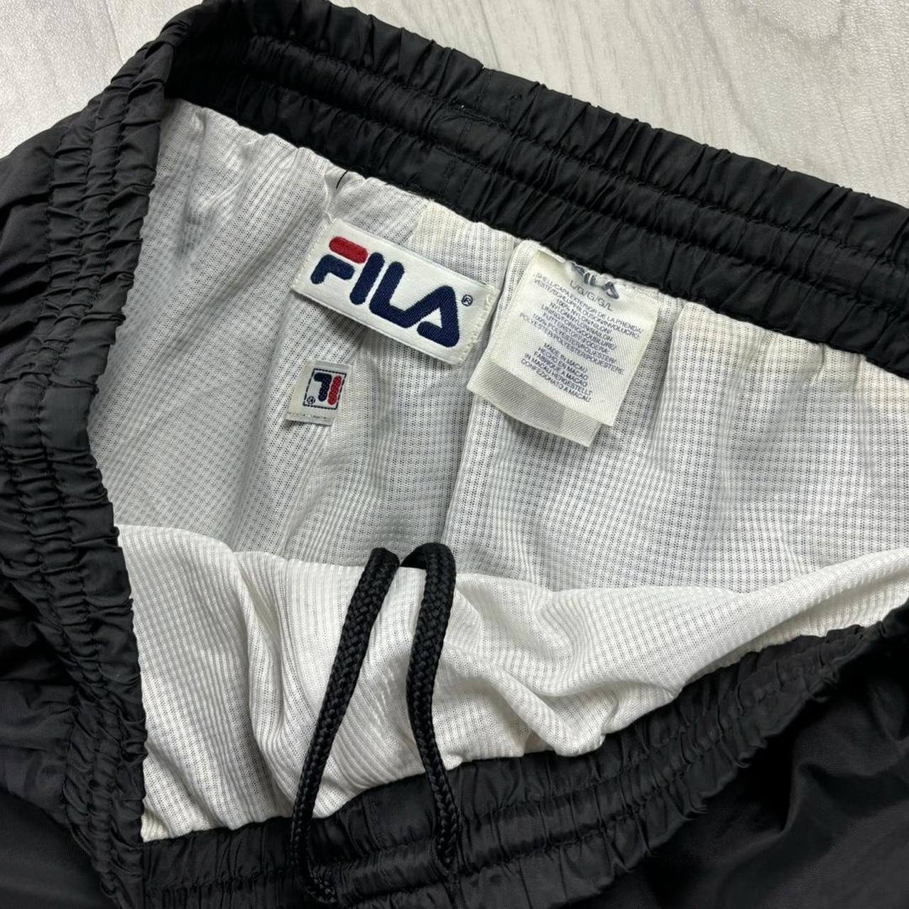 VINTAGE Y2K FILA BAGGY SHELL TRACKSUIT BOTTOMS BLACK