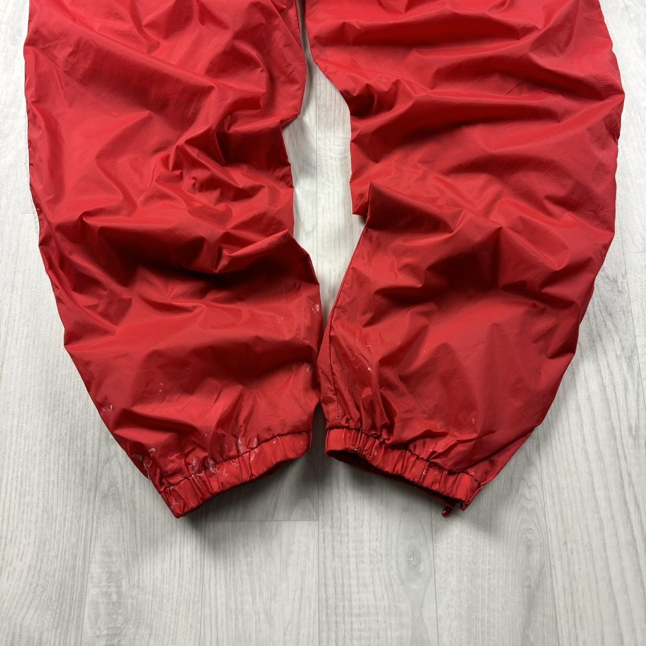 VINTAGE 90s ADIDAS TEAM BAGGY TRACKSUIT BOTTOMS RED
