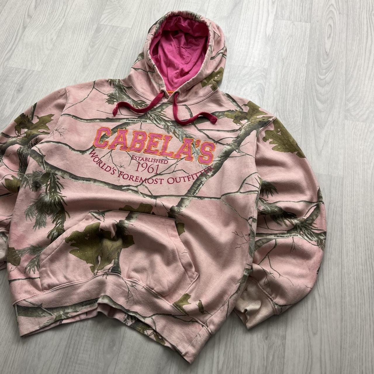 VINTAGE CABELAS REALTREE HOODIE CAMO PINK