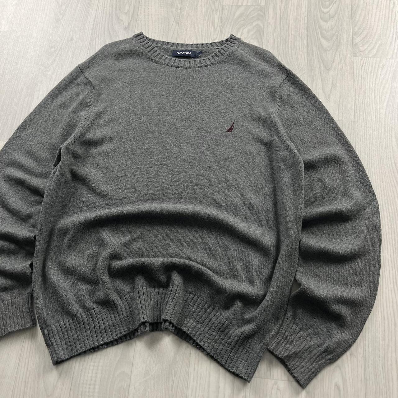 VINTAGE Y2K NAUTICA KNITTED JUMPER GREY