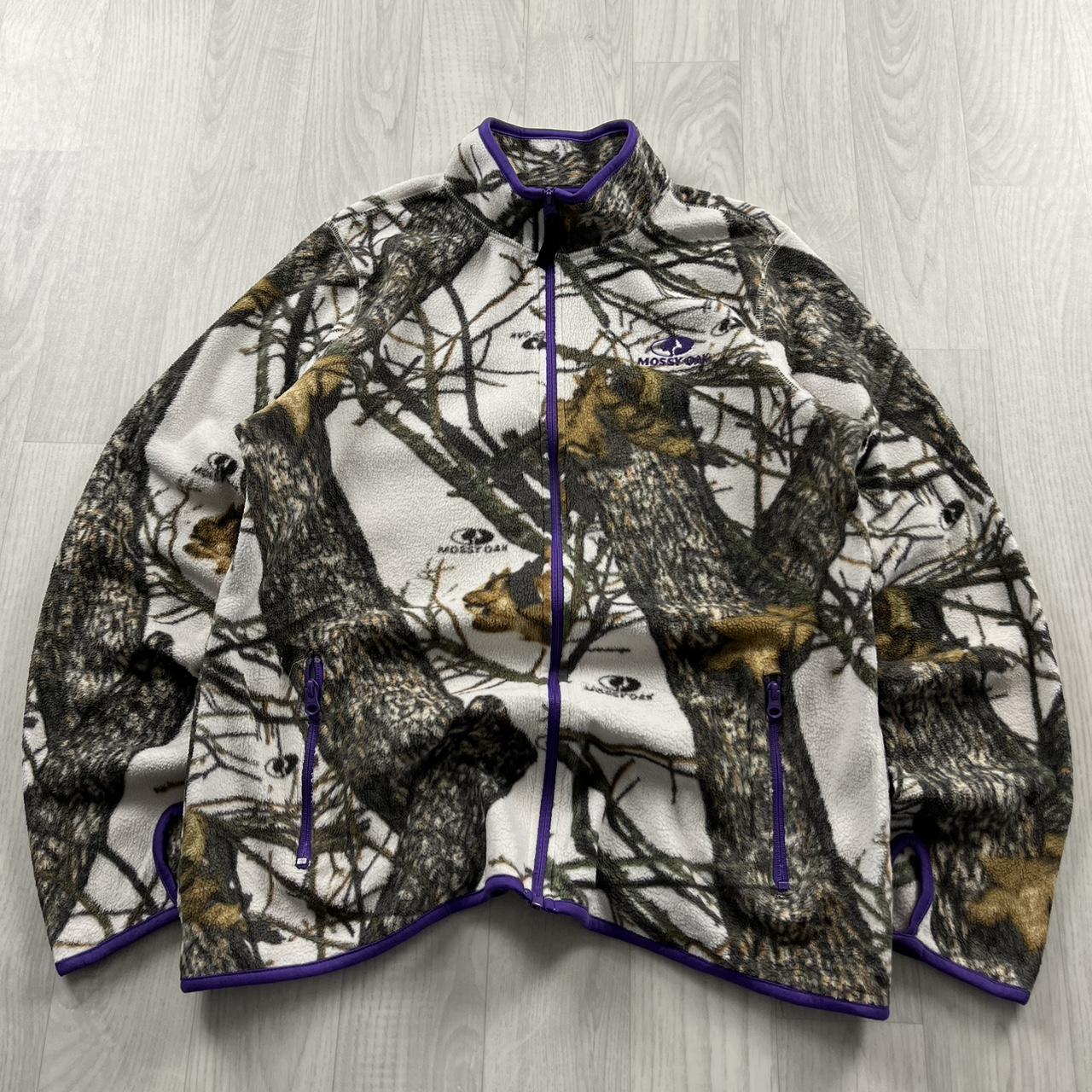VINTAGE REALTREE ZIP UP FLEECE CAMO WHITE PURPLE