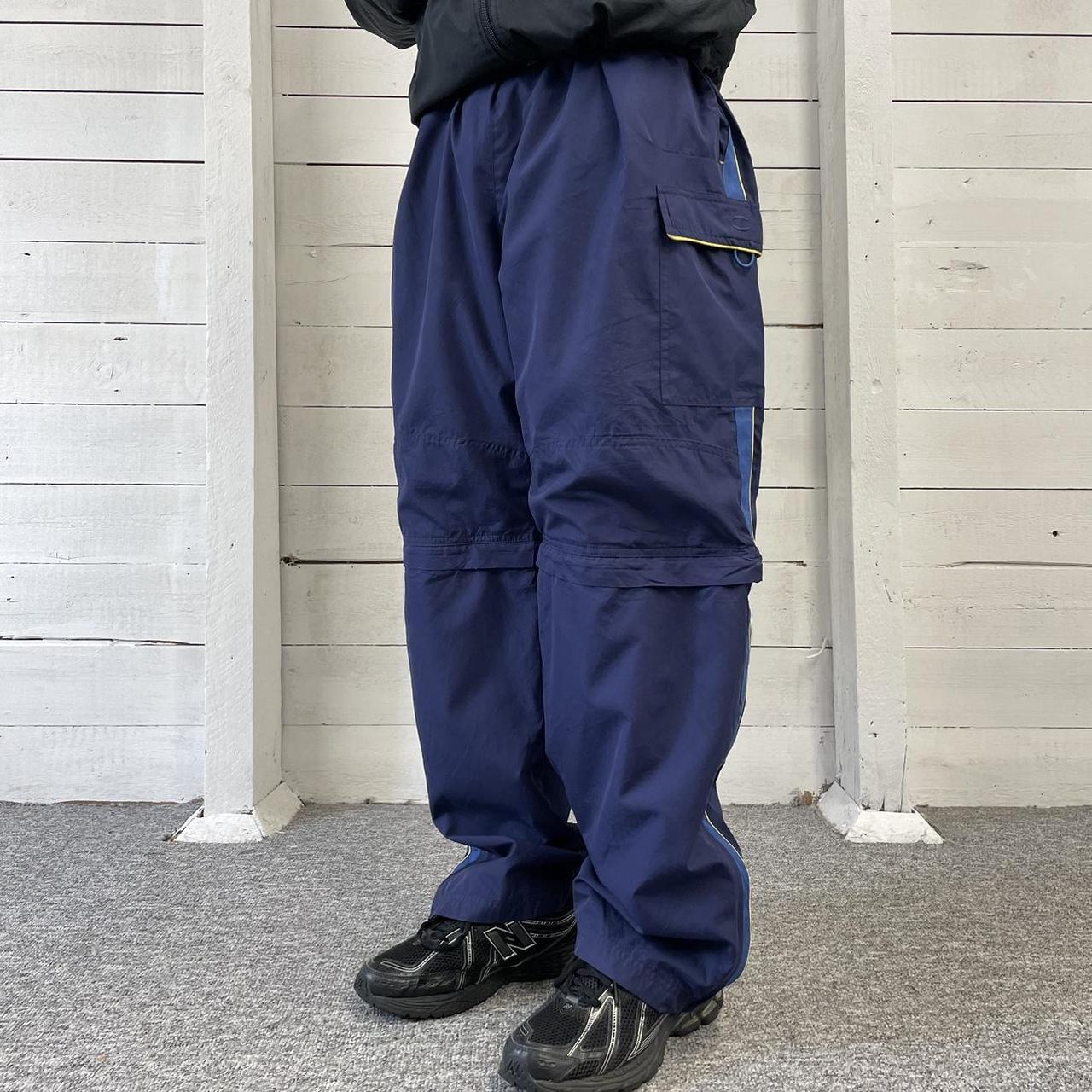 VINTAGE 00s CHAMPION CARGO BAGGY TRACKSUIT BOTTOMS NAVY (L)