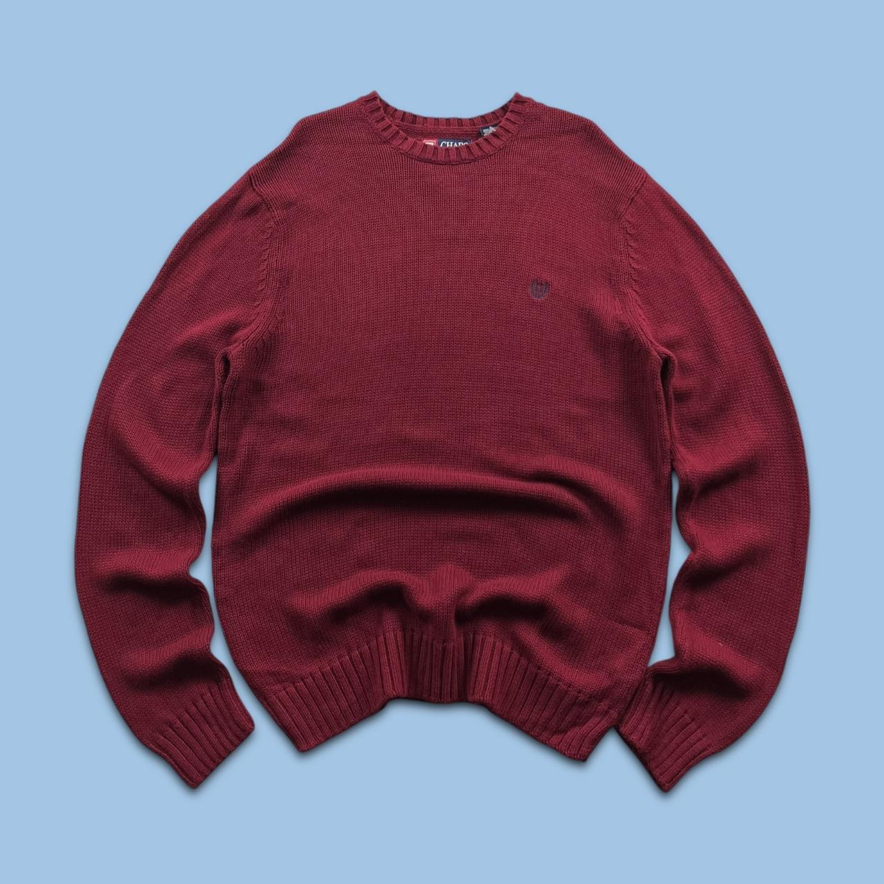 VINTAGE Y2K CHAPS CHUNKY KNITTED JUMPER BURGUNDY