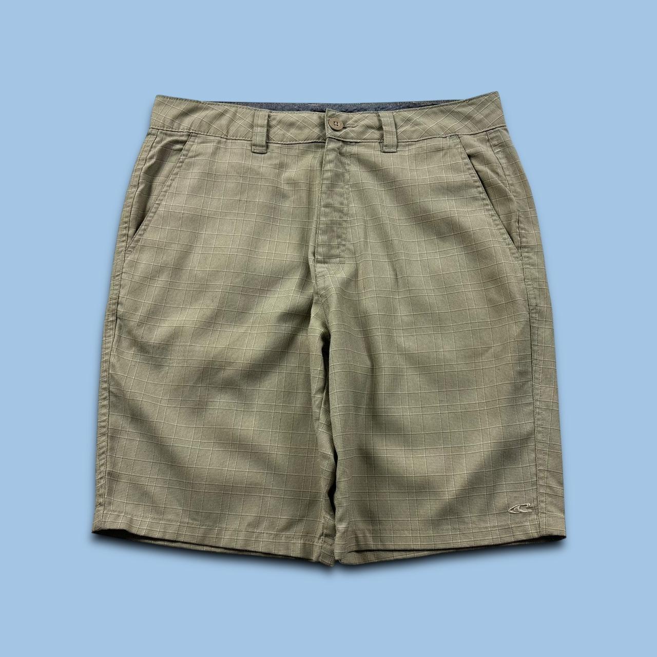 VINTAGE Y2K ONEILL BAGGY PLAID BOARD SURF SHORTS CREAM
