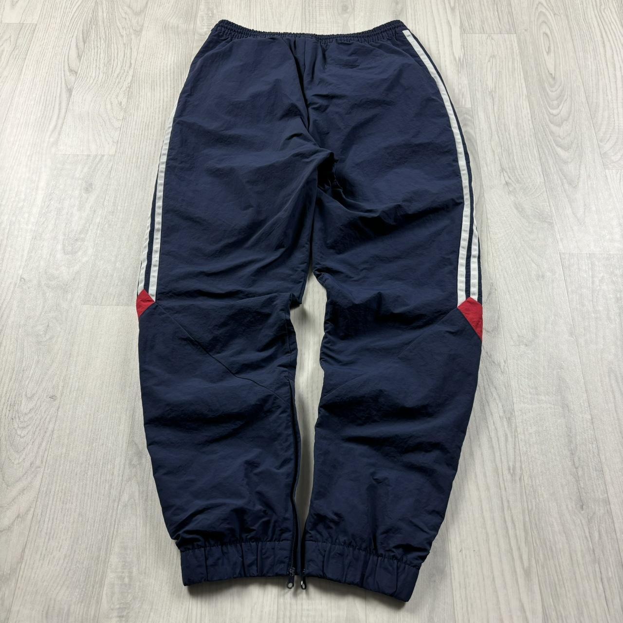 ADIDAS STRAIGHT LEG BAGGY TRACKSUIT BOTTOMS NAVY