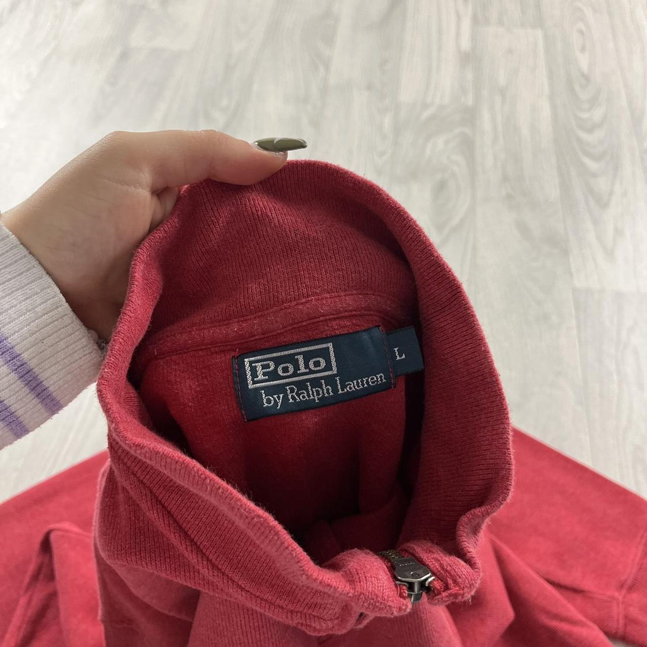 VINTAGE Y2K POLO RALPH LAUREN QUARTER ZIP KNITTED JUMPER RED