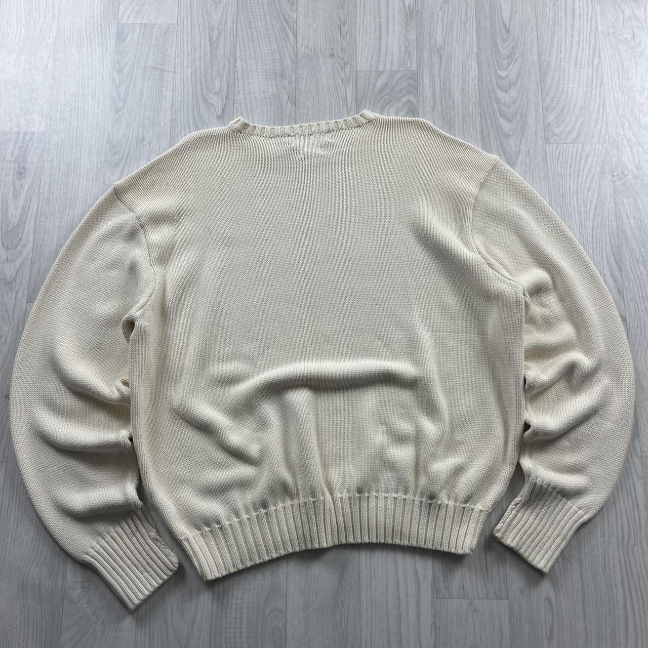 VINTAGE Y2K POLO RALPH LAUREN CHUNKY KNITTED JUMPER CREAM