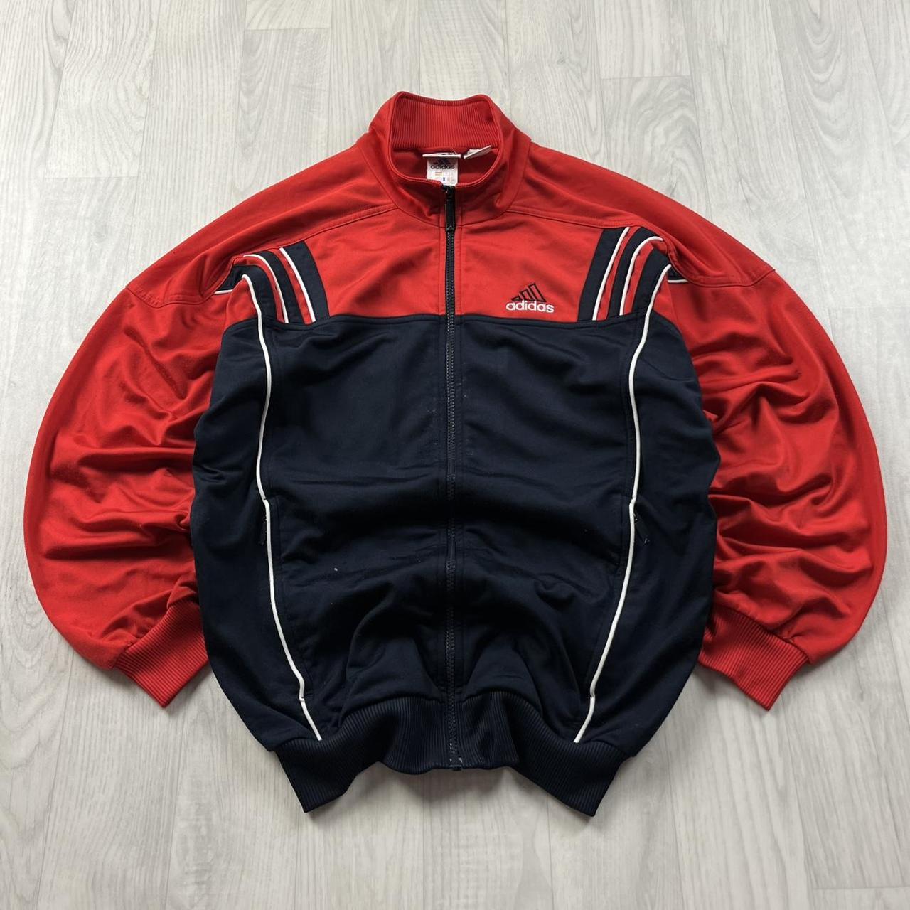 VINTAGE 90s ADIDAS ZIP UP TRACK JACKET RED