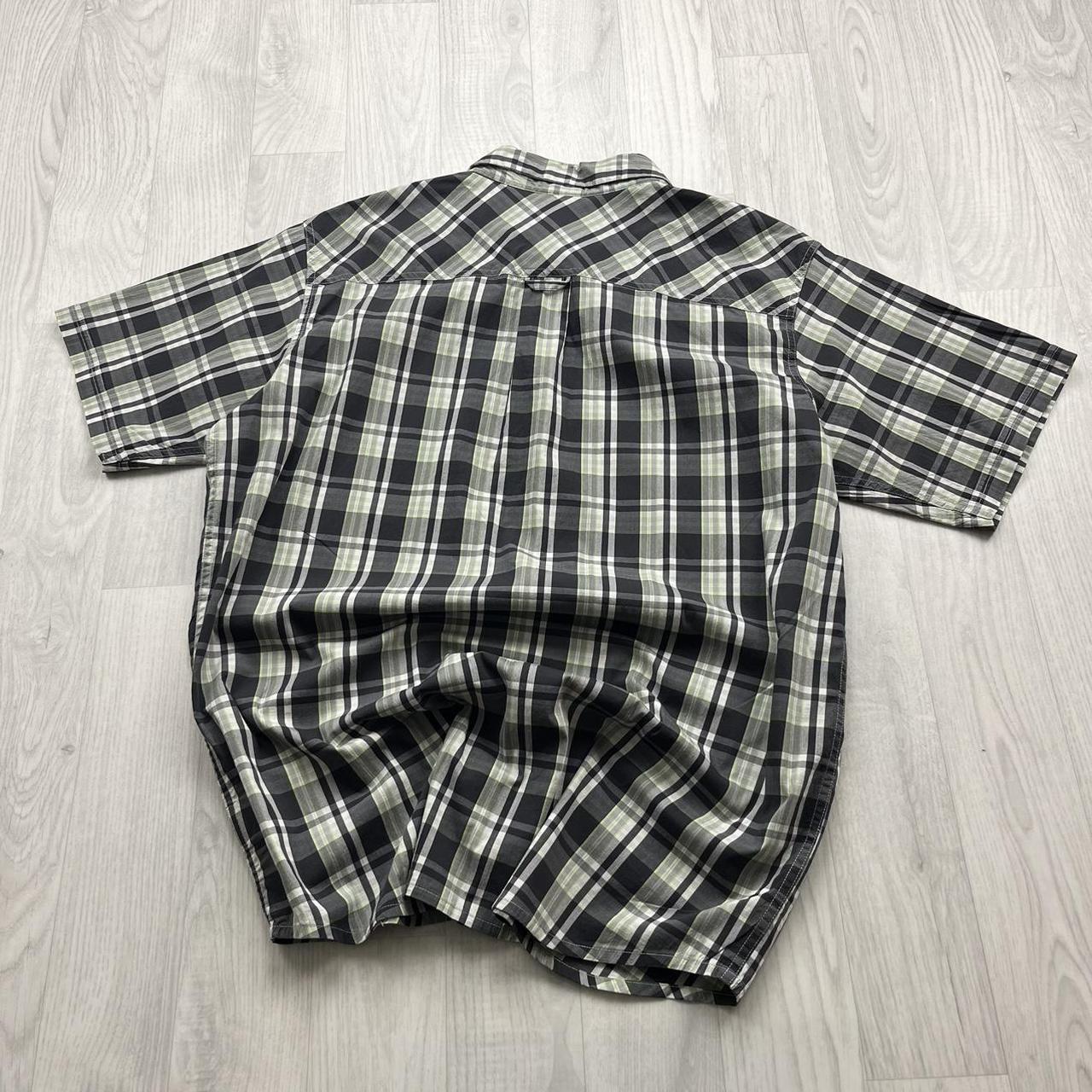VINTAGE Y2K COLUMBIA CHECKERED SHORT SLEEVE BUTTON UP SHIRT BLACK