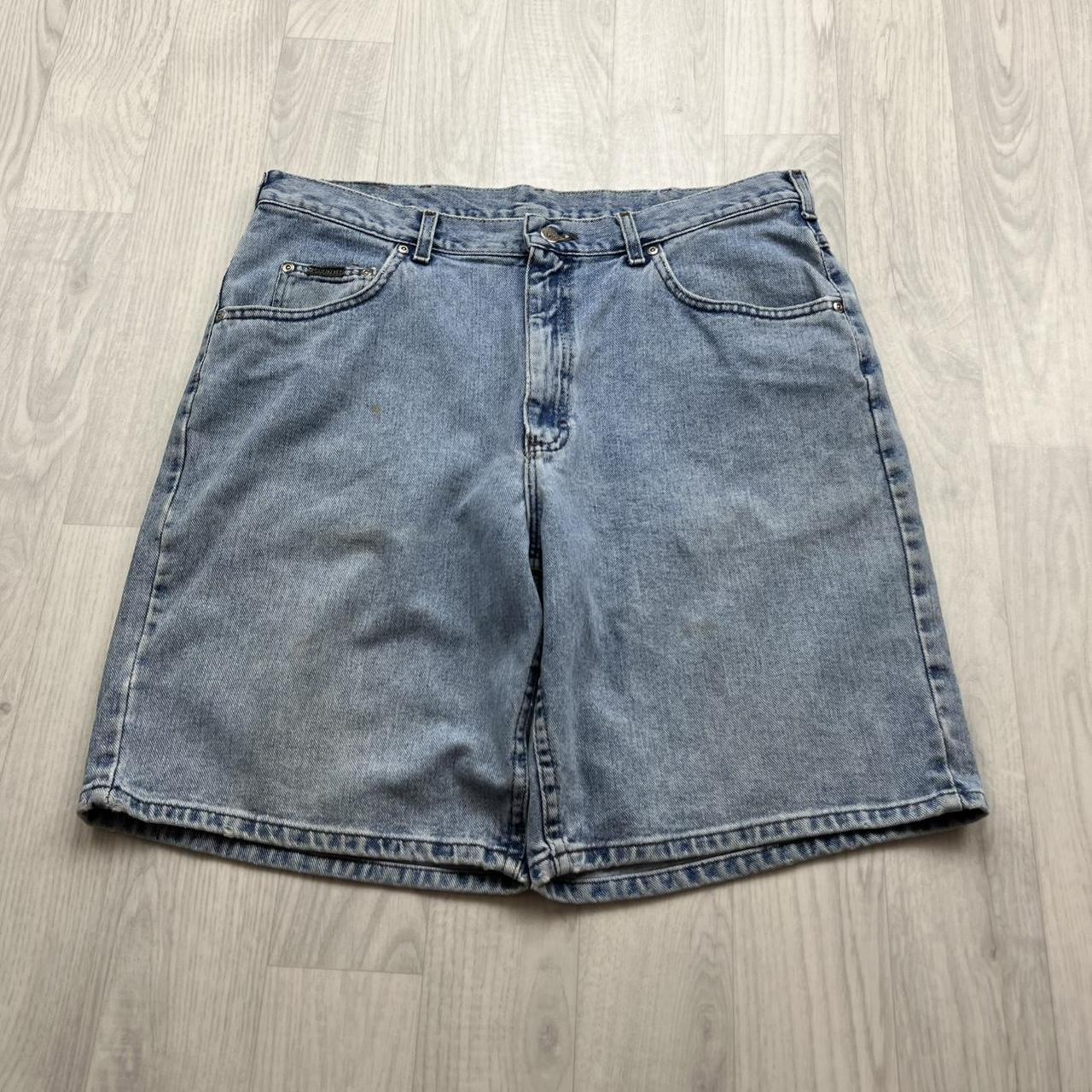 VINTAGE Y2K LEE BAGGY JORTS LIGHT BLUE