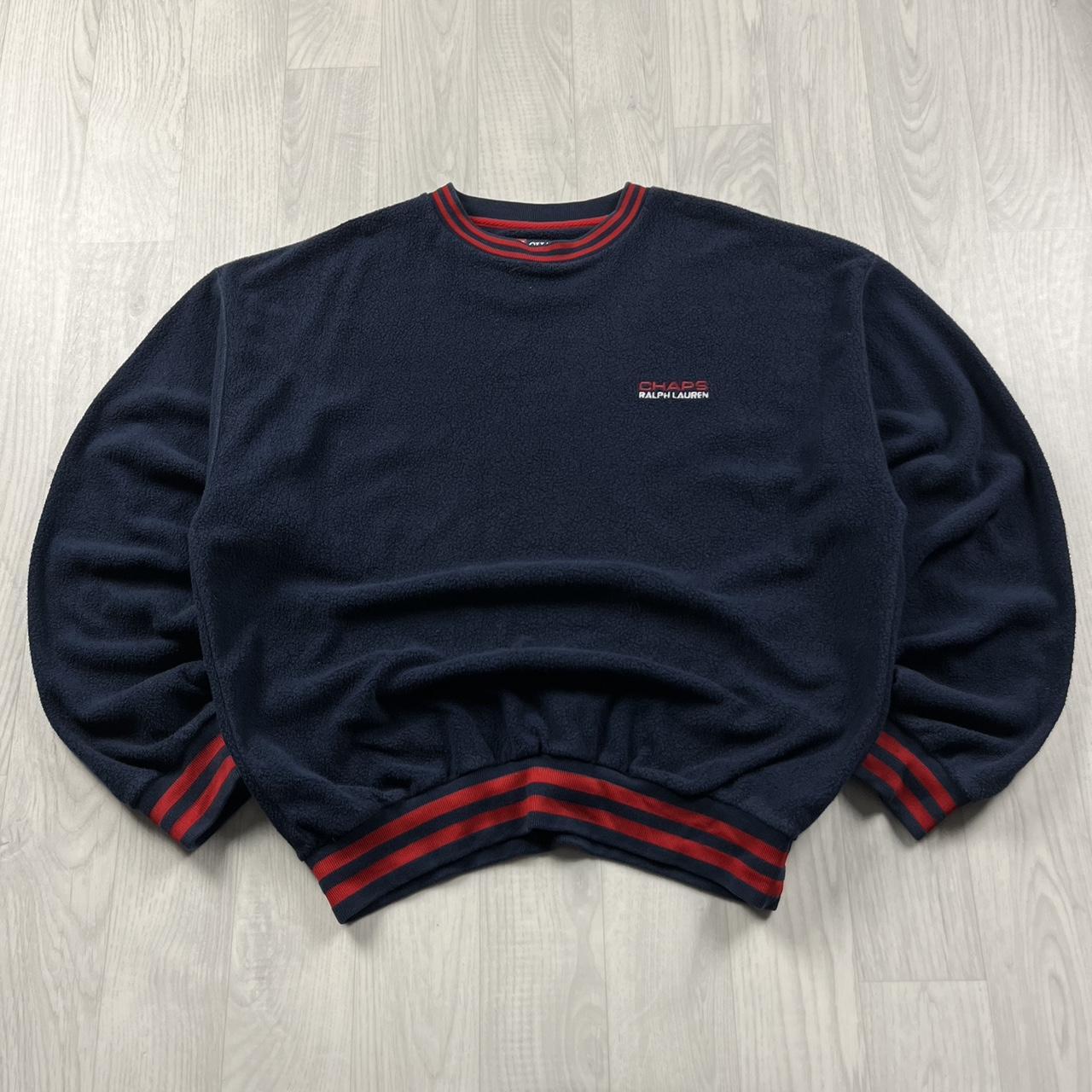 VINTAGE Y2K CHAPS FLEECE SWEATSHIRT NAVY