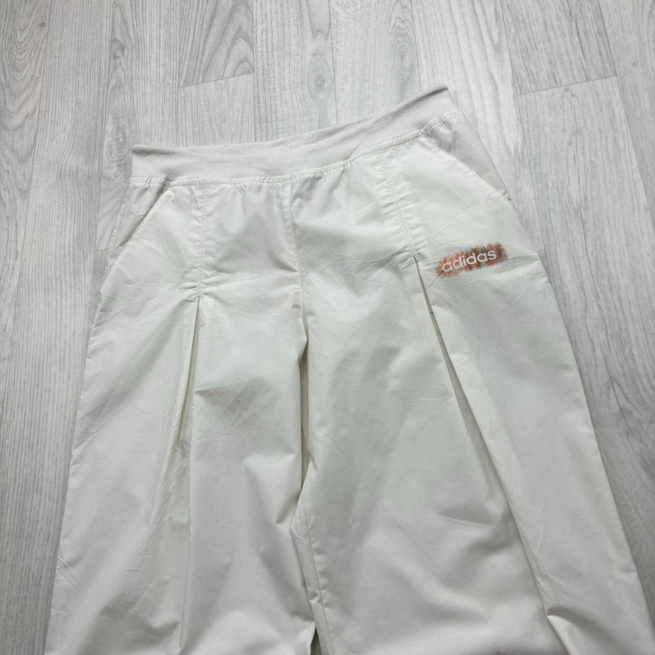 VINTAGE Y2K ADIDAS BAGGY TRACKSUIT BOTTOMS WHITE