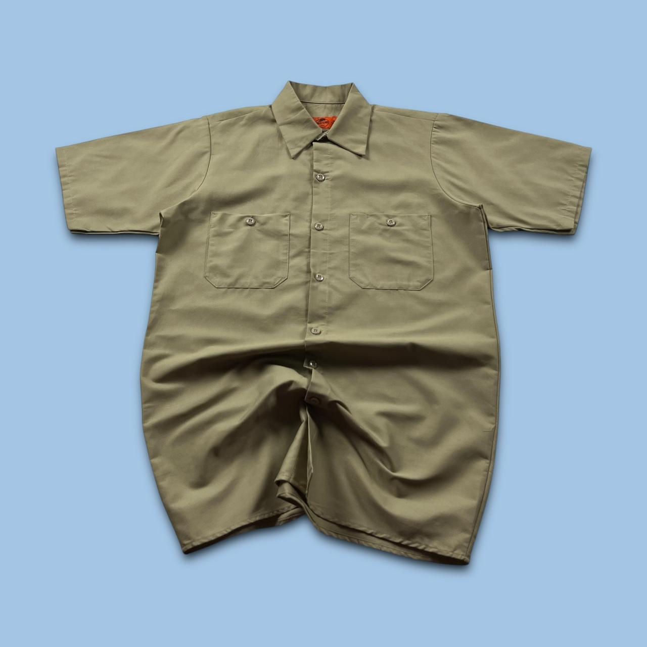 VINTAGE Y2K UTILITY SHORT SLEEVE SHIRT KHAKI