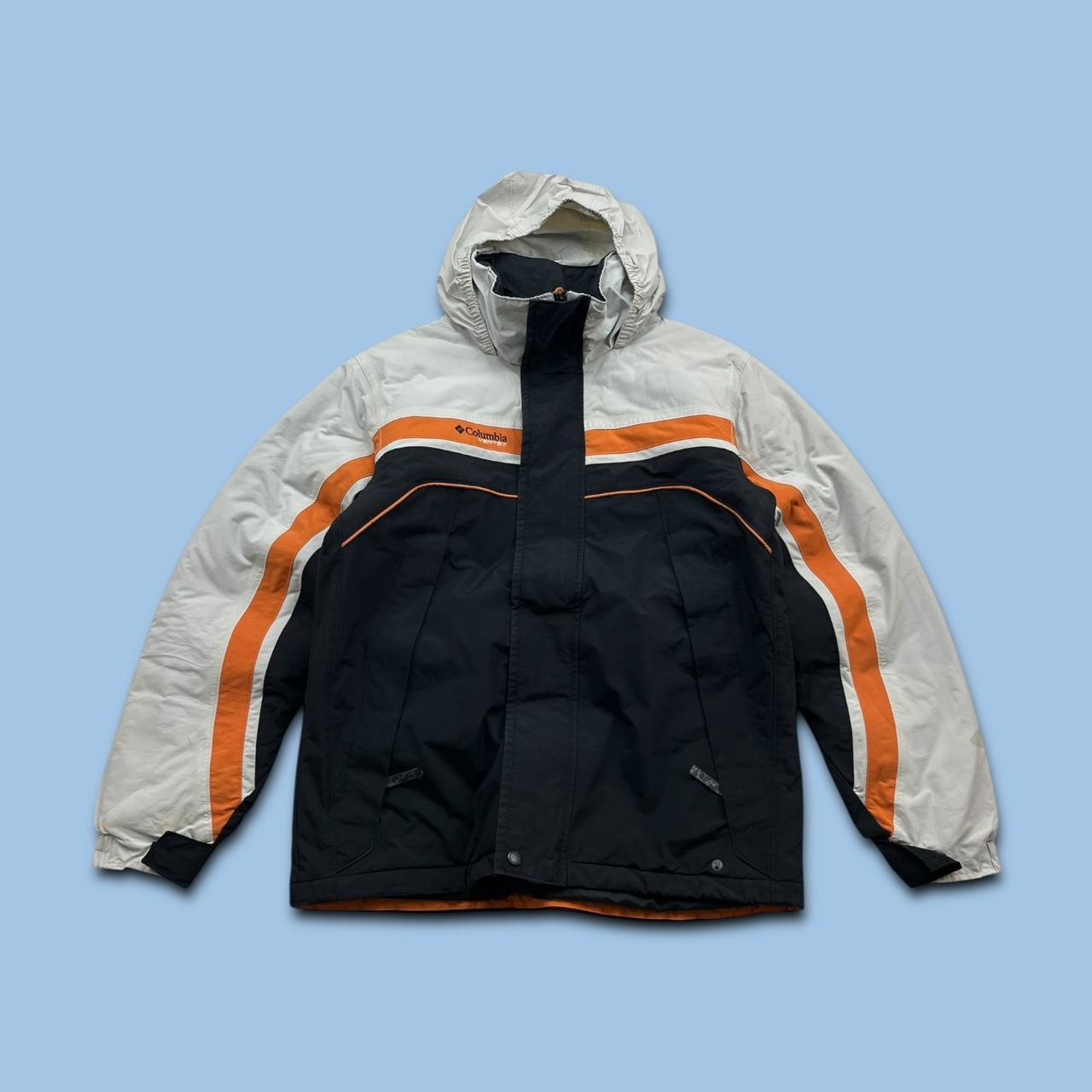 VINTAGE 00s COLUMBIA UTILITY PADDED SKI JACKET BLACK ORANGE