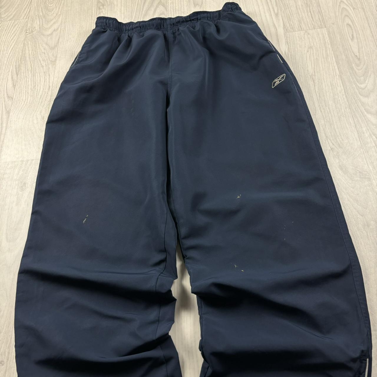 VINTAGE Y2K REEBOK BAGGY TRACKSUIT BOTTOMS NAVY