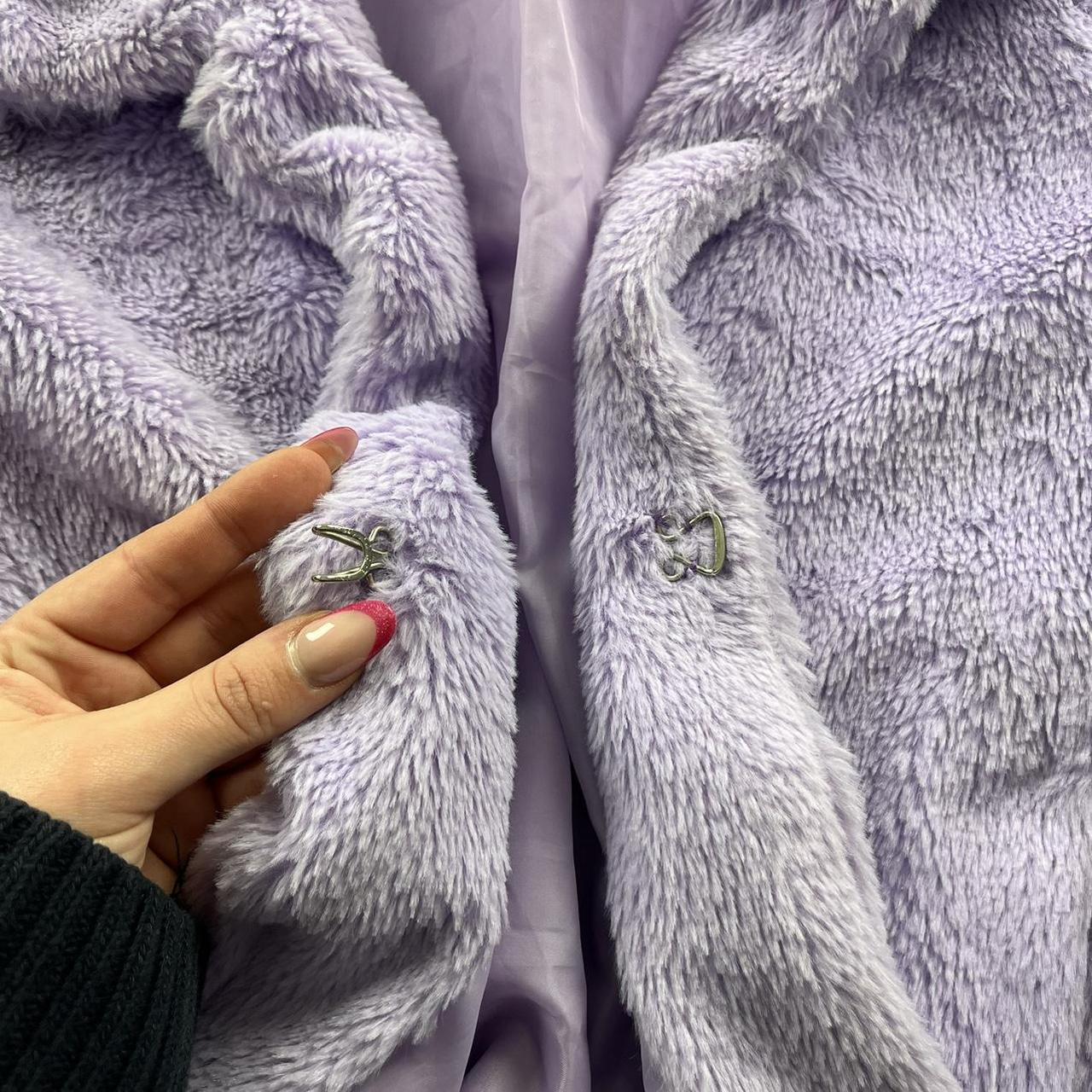 VINTAGE Y2K FAUX FUR JACKET LILAC PURPLE