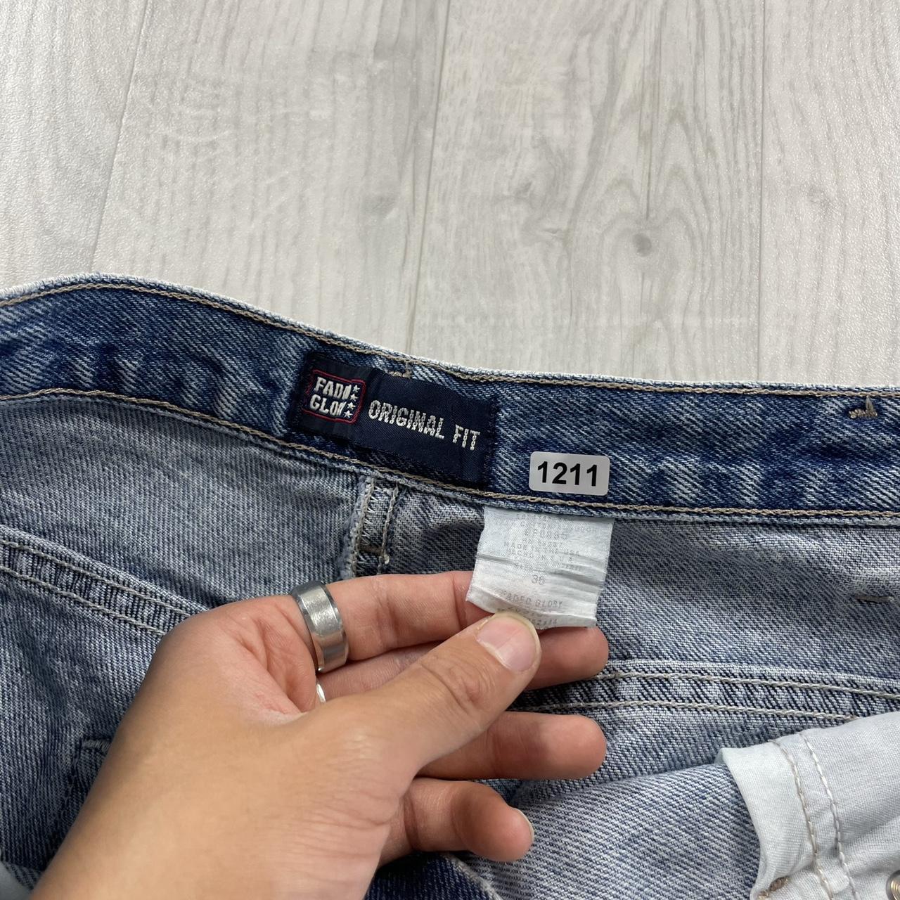 VINTAGE FADED GLORY BAGGY LOOSE SKATER JORTS BLUE (36w)