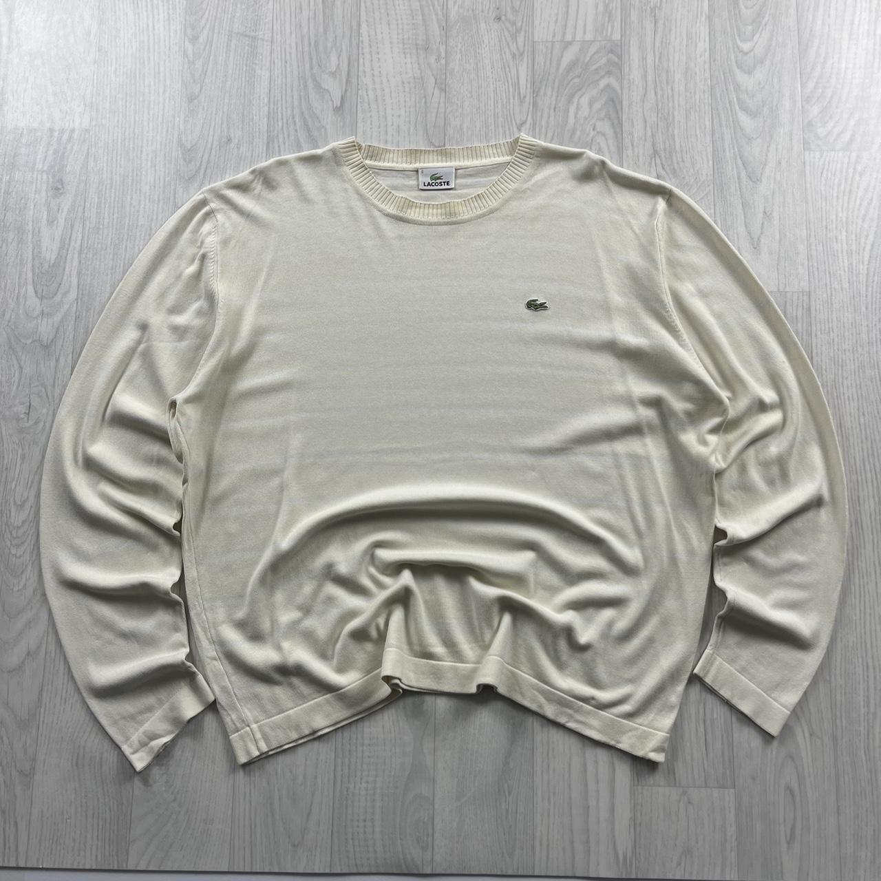 VINTAGE Y2K LACOSTE THIN STRIPED KNITTED JUMPER YELLOW