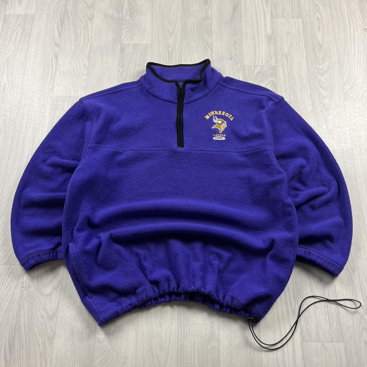 VINTAGE Y2K NFL MINNESOTA QUARTER ZIP FLEECE SWEATSHIRT PURPLE