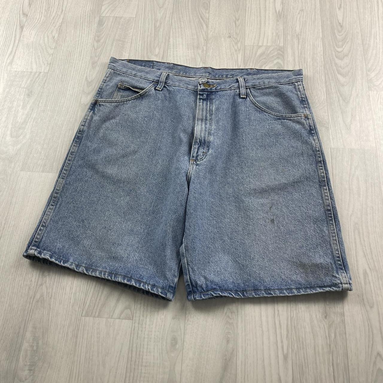 VINTAGE WRANGLER BAGGY LOOSE SKATER JORTS BLUE (38w)