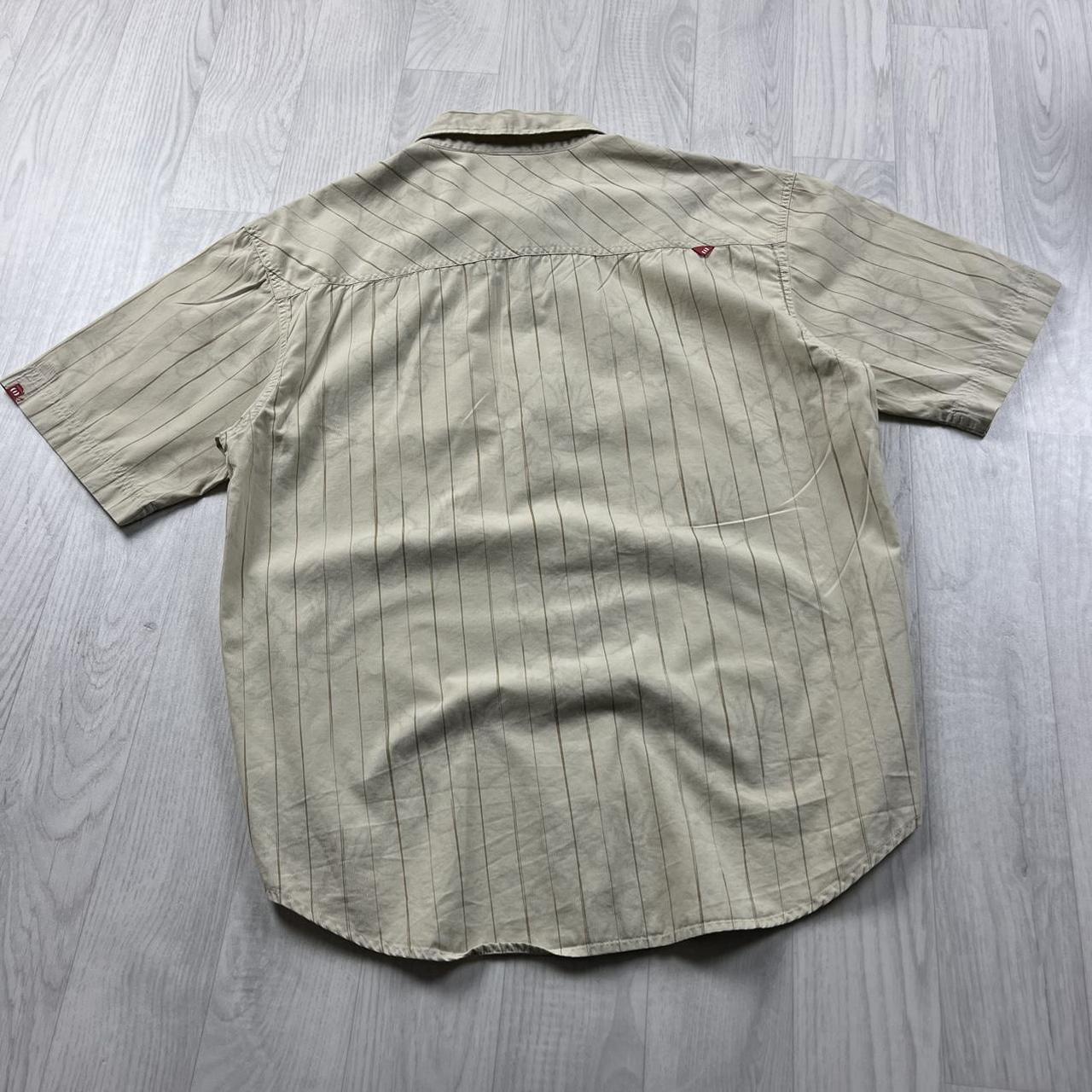 VINTAGE Y2K ANIMAL STRIPED SHORT SLEEVE SHIRT BEIGE