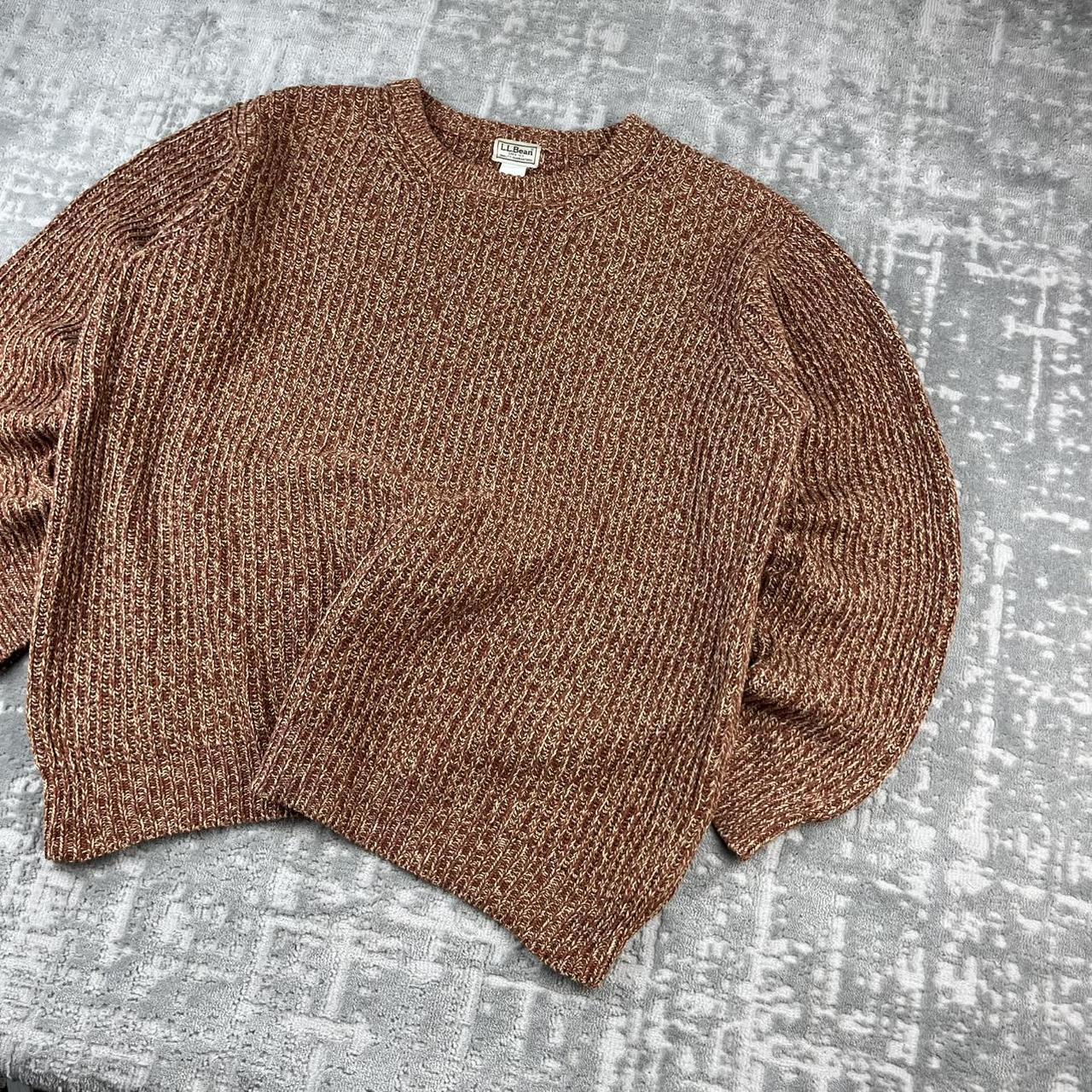 VINTAGE Y2K L L BEAN CHUNKY RIBBED ESSENTIAL KNITTED JUMPER BURNT ORANGE