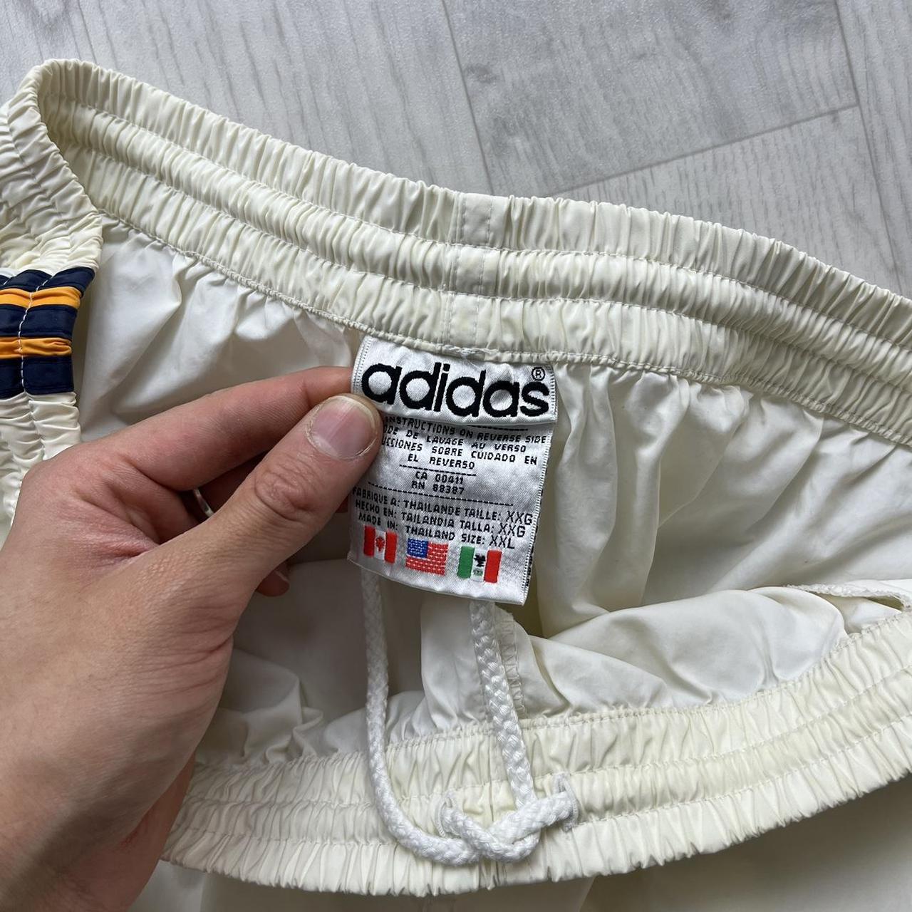 VINTAGE 90s ADIDAS BAGGY TRACKSUIT BOTTOMS CREAM
