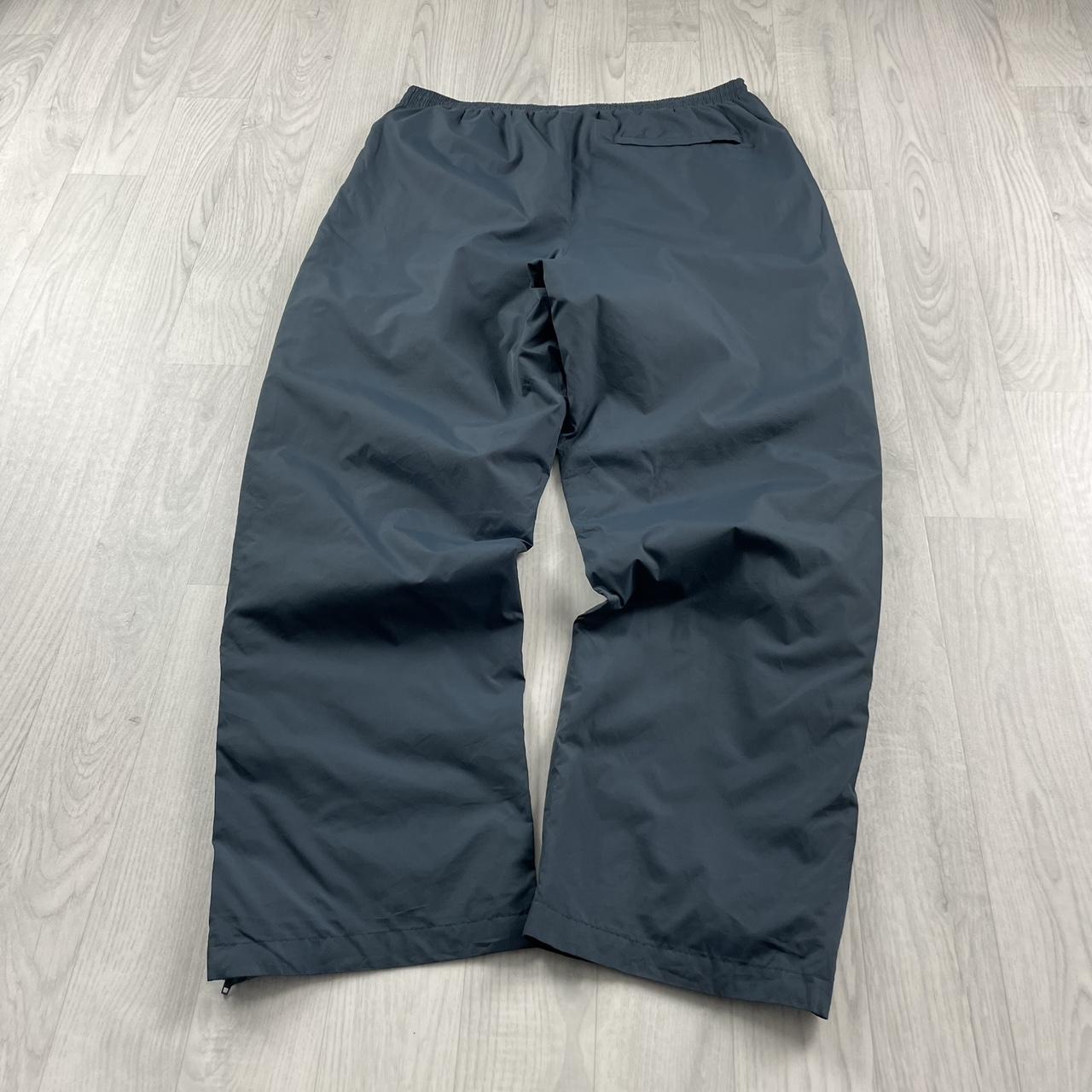 VINTAGE Y2K CHAMPION WIDE LEG BAGGY TRACKSUIT BOTTOMS GREY / BLUE TINT (XL)