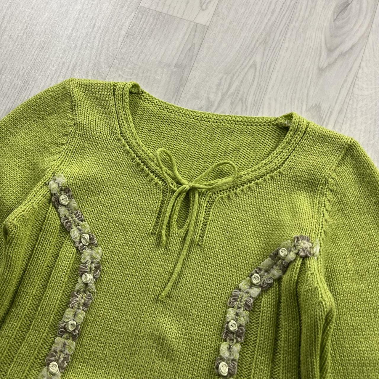 VINTAGE Y2K CHUNKY RIBBED KNITTED JUMPER GREEN