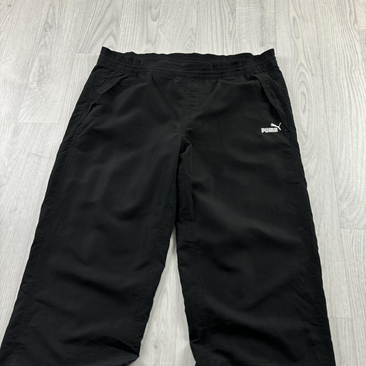 VINTAGE Y2K PUMA BAGGY TECHNICAL TRACKSUIT BOTTOMS BLACK
