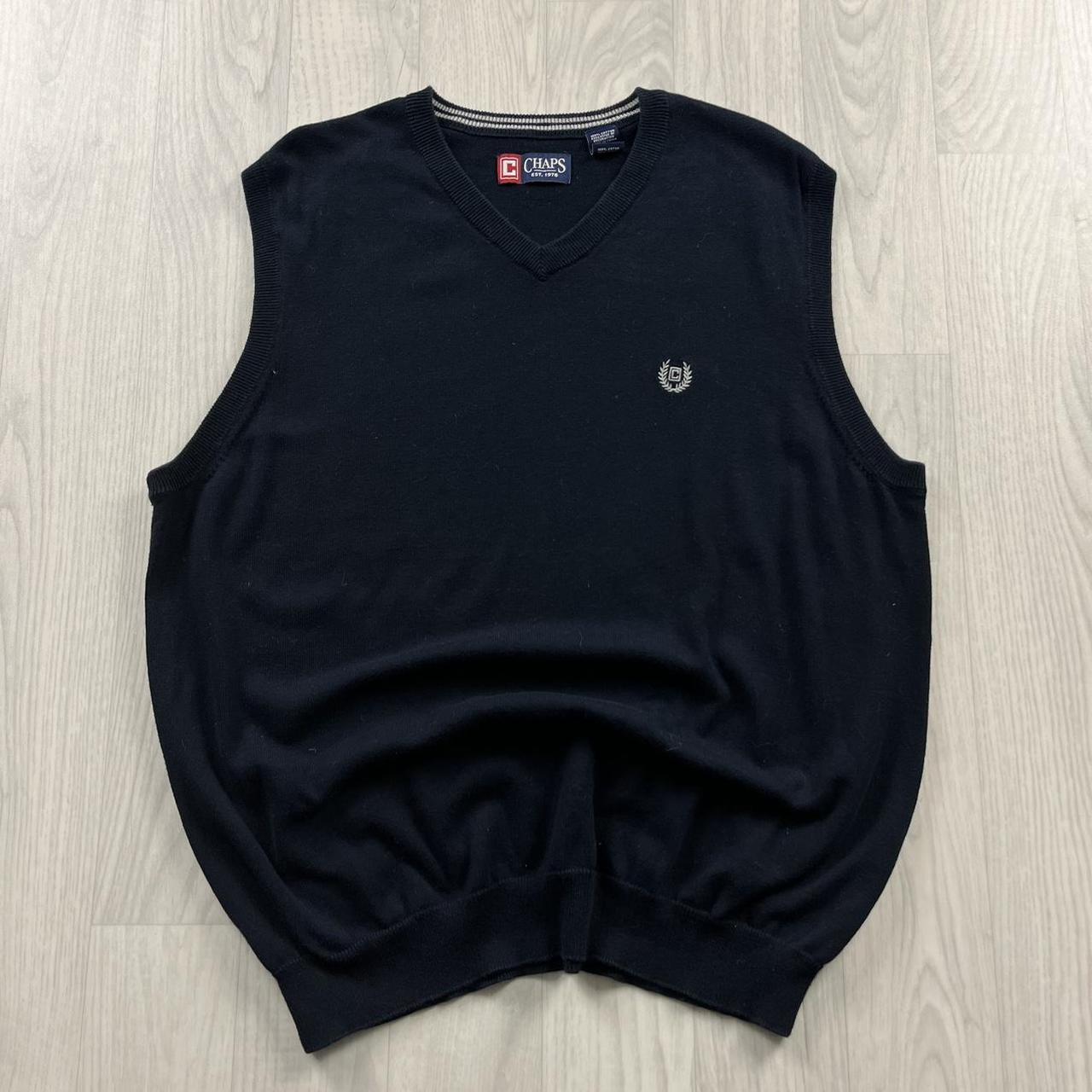 VINTAGE Y2K CHAPS KNITTED SWEATER VEST NAVY