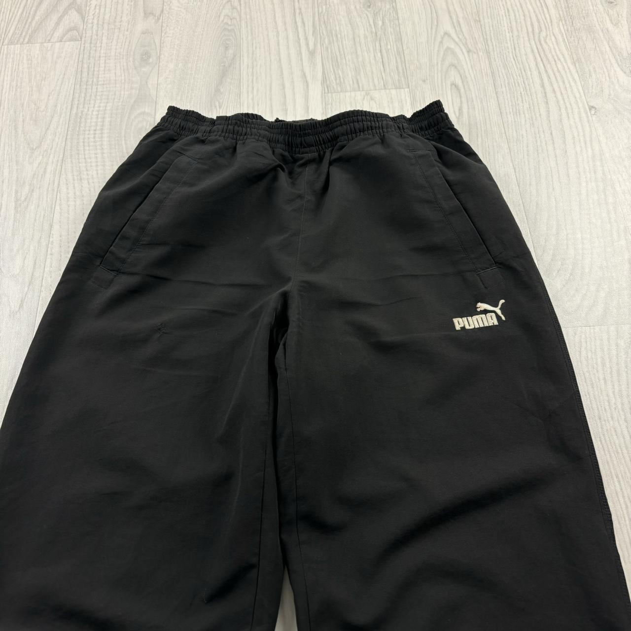 VINTAGE Y2K PUMA BAGGY TECHNICAL TRACKSUIT BOTTOMS BLACK