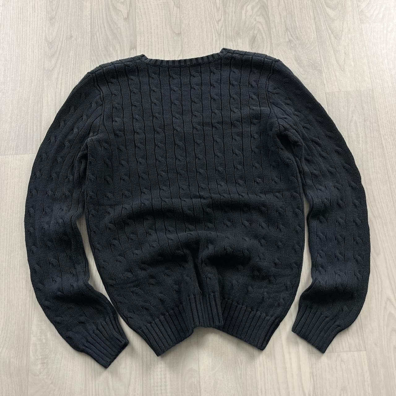 VINTAGE Y2K RALPH LAUREN CHUNKY CABLE KNITTED JUMPER BLACK