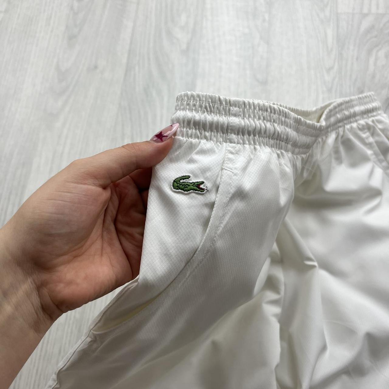 VINTAGE Y2K LACOSTE BAGGY TRACKSUIT BOTTOMS WHITE