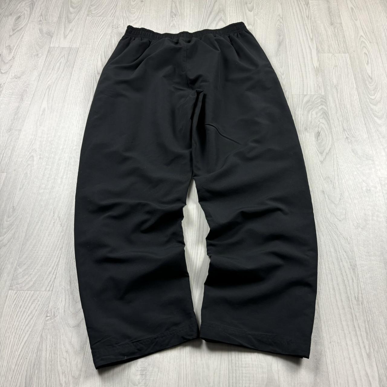 VINTAGE Y2K ADIDAS POPPER WIDE LEG TRACKSUIT BOTTOMS BLACK