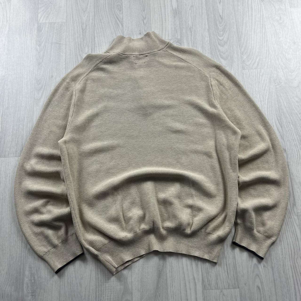 VINTAGE Y2K POLO RALPH LAUREN QUARTER ZIP KNITTED JUMPER BEIGE