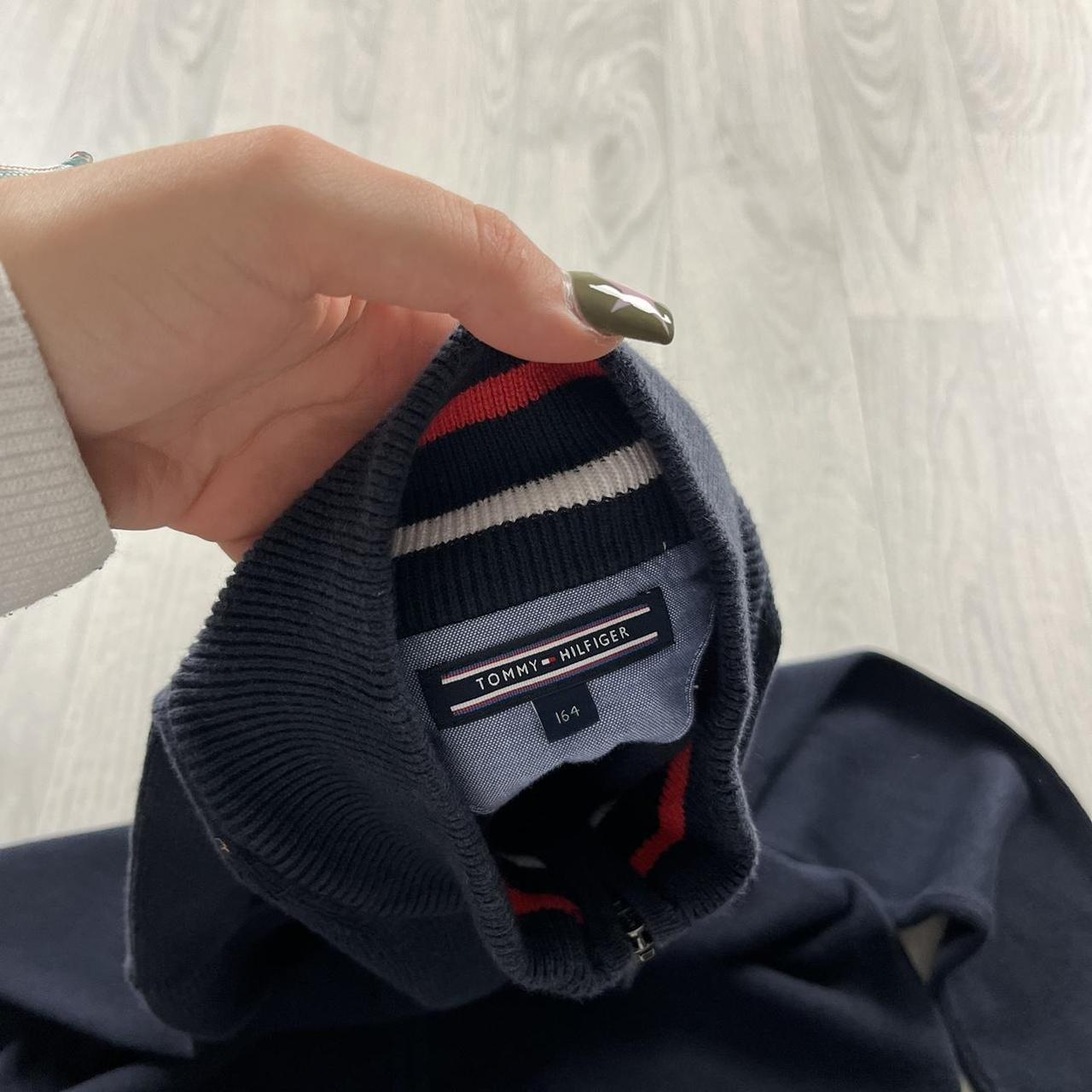 VINTAGE Y2K TOMMY HILFIGER ZIP KNITTED JUMPER NAVY