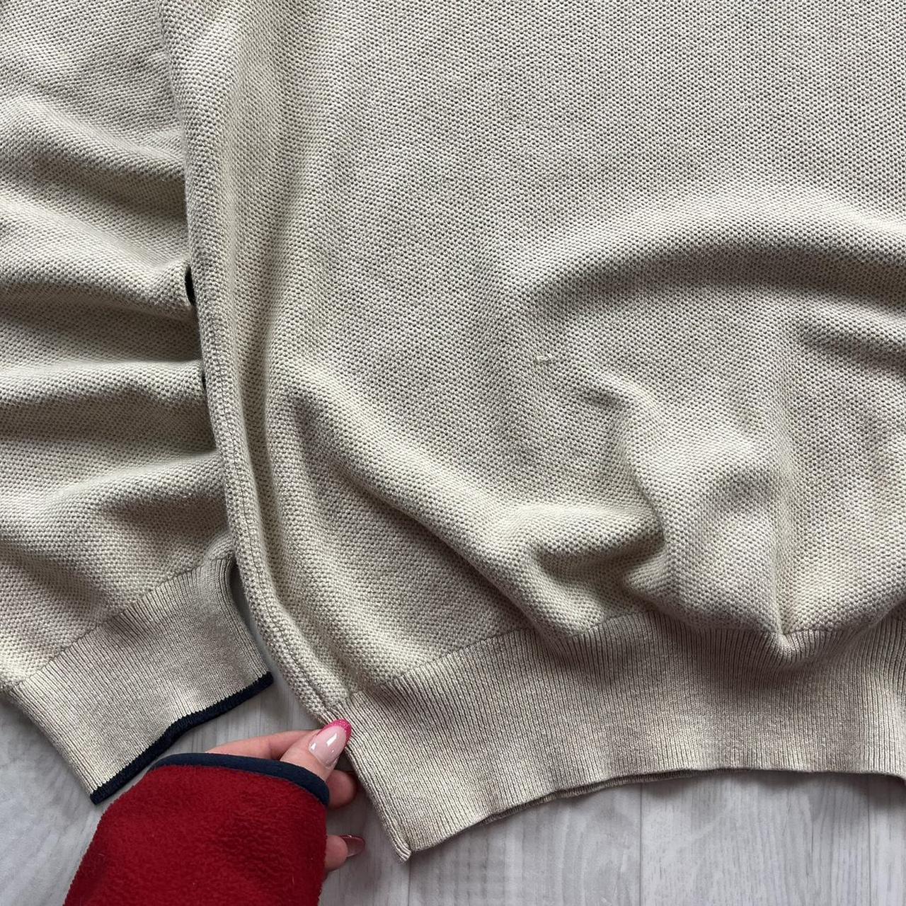 VINTAGE Y2K POLO RALPH LAUREN QUARTER ZIP KNITTED JUMPER BEIGE