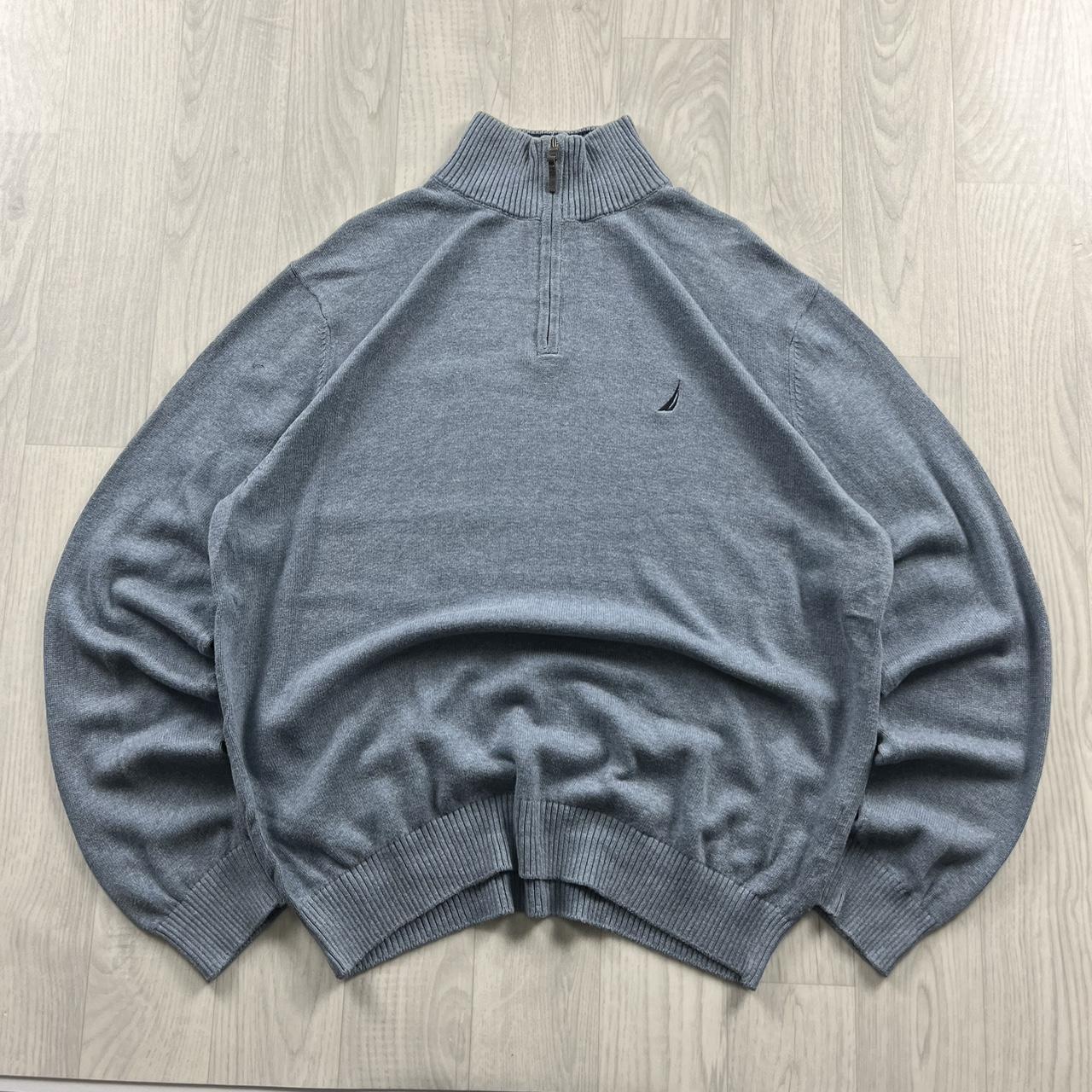 VINTAGE Y2K NAUTICA QUARTER ZIP KNITTED JUMPER BLUE