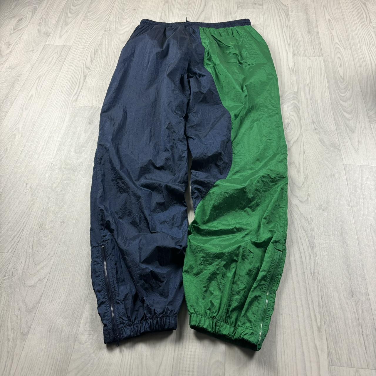 VINTAGE Y2K PRO PLAYER BAGGY TRACKSUIT BOTTOMS NAVY / GREEN