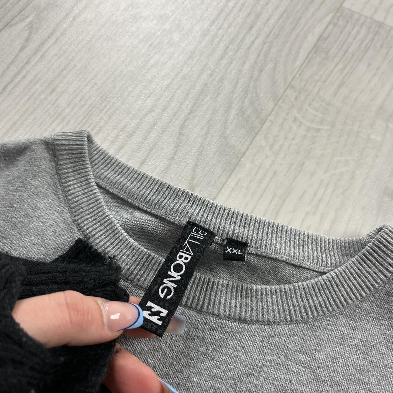 VINTAGE Y2K BILLABONG THIN KNITTED JUMPER GREY BLACK