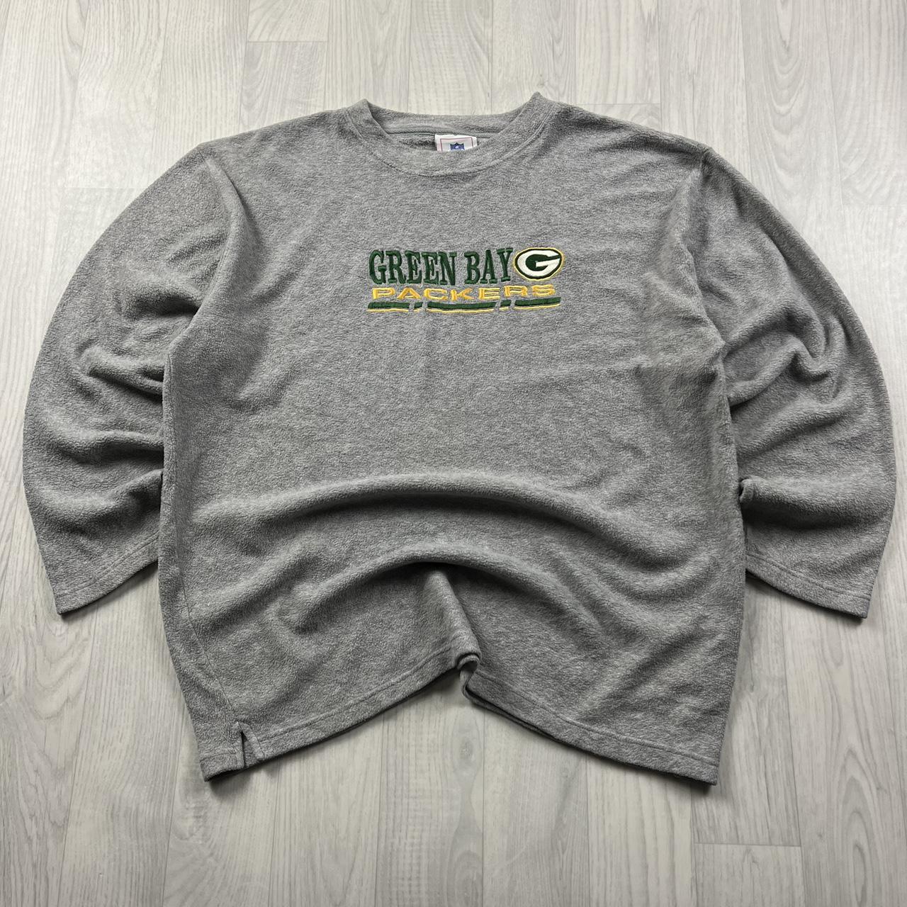 VINTAGE Y2K NFL GREEN BAY PACKERS QUARTER ZIP FLEECE SWEATSHIRT GREY