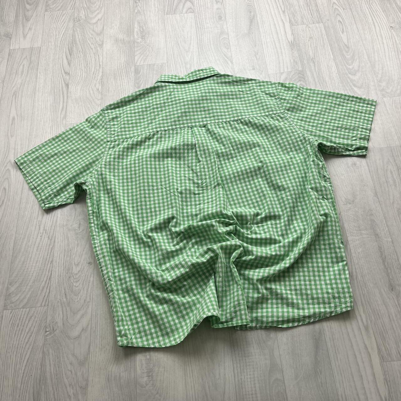 VINTAGE Y2K CHAPS SHORT SLEEVE CHECKERED SHIRT GREEN