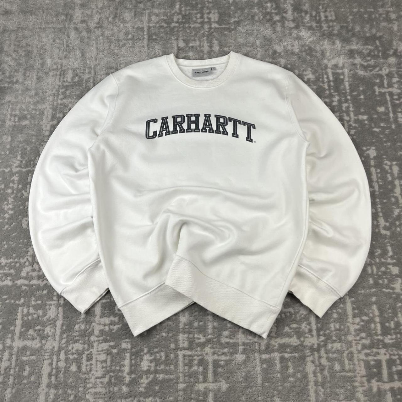 VINTAGE Y2K CARHARTT SPELL OUT SWEATSHIRT WHITE